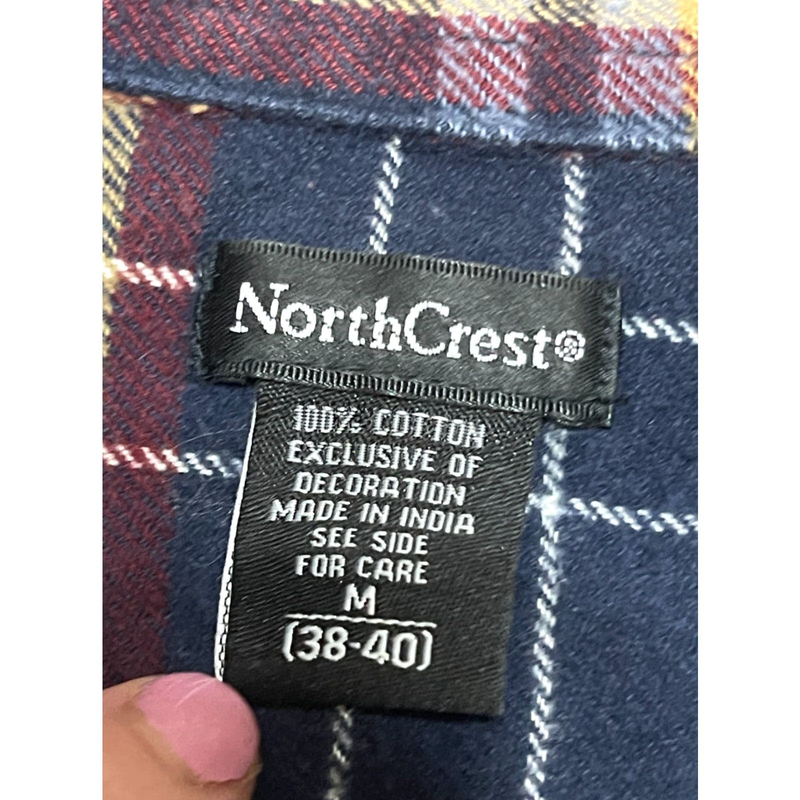 Vintage Northcrest Shirt Mens Medium Blue Yellow Purple Plaid Long Sleeve Button Up Shirt - Button-Up Casual Cotton Pockets Regular Fit N/A Vintage No N/A Size US M / EU 48-50 / 2 - 5 Thumbnail