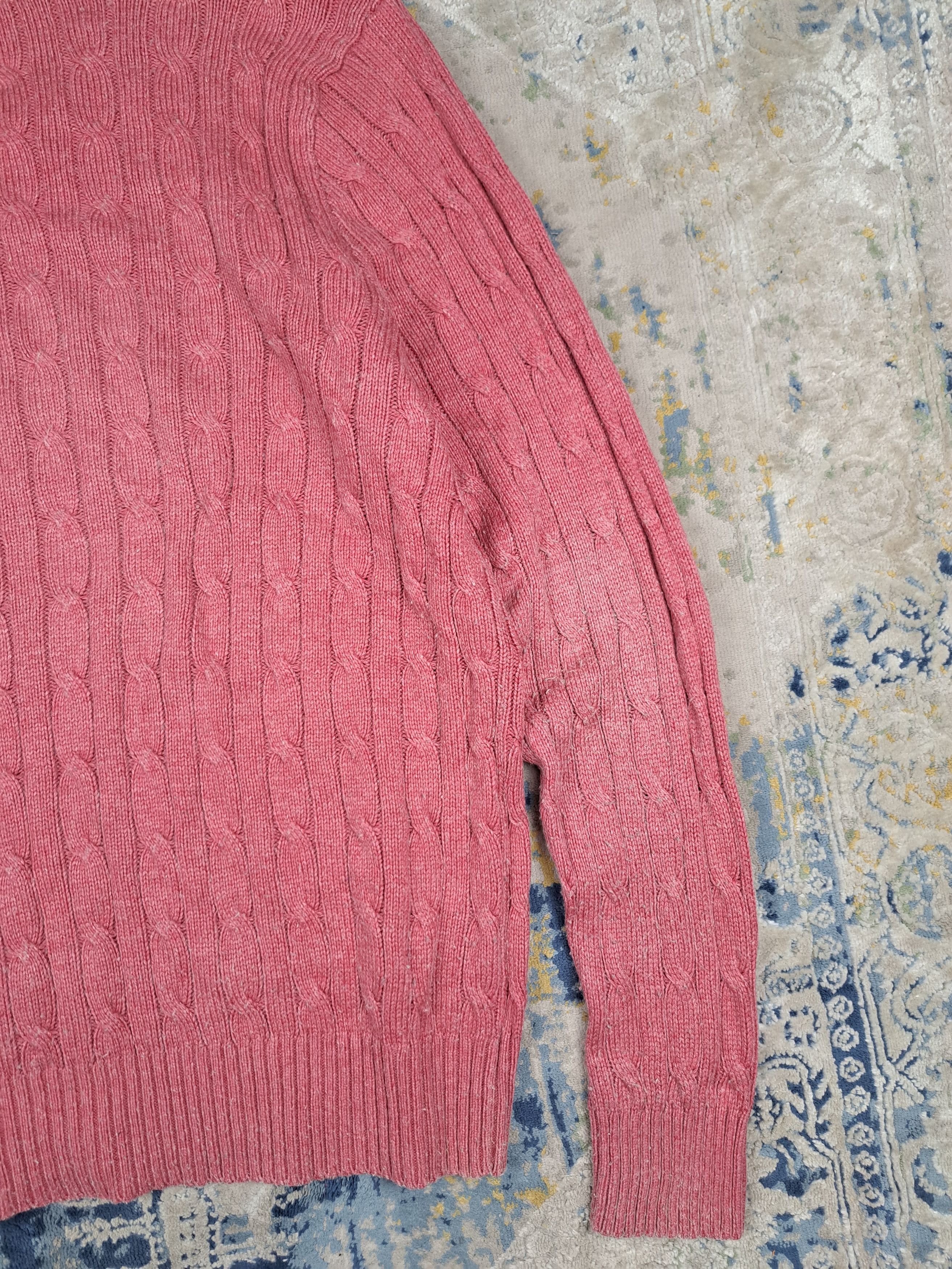 Polo Ralph Lauren Ralph Lauren 100% Silk Cable Knit Pink Sweater Luxury Size US XL / EU 56 / 4 - 9 Thumbnail