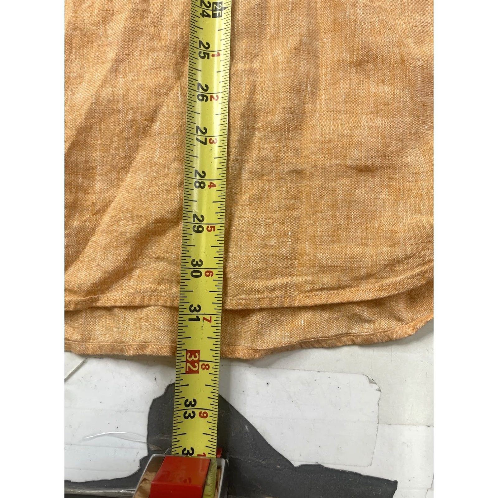 Vintage VINTAGE Hickey Freeman Orange Linen Button-Up Shirt Long Sleeve Men's L Casual Size US L / EU 52-54 / 3 - 7 Thumbnail