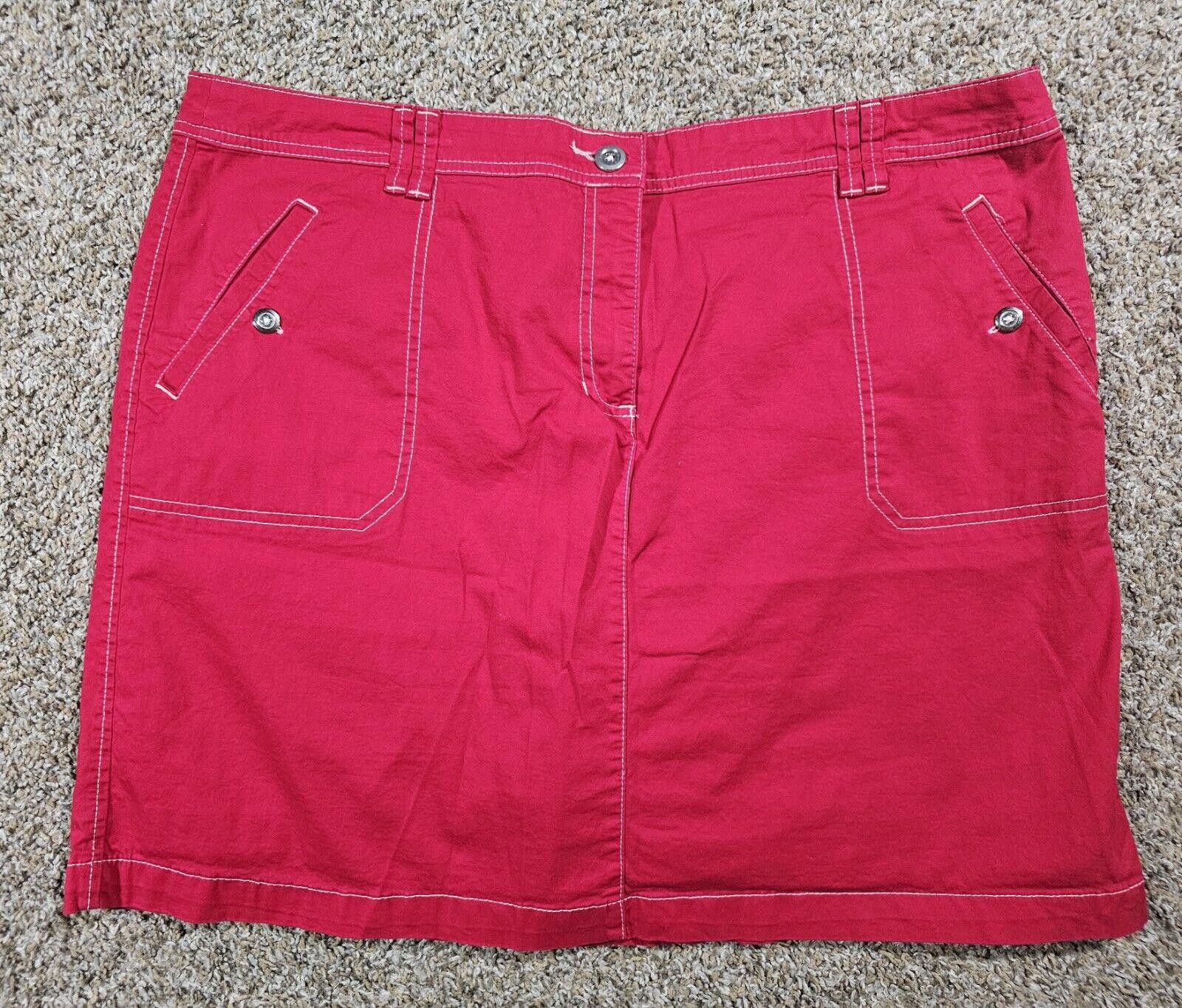 Designer Karen Scott Woman's Red Stitch Skort size 18 Size 40" / US 18 - 1 Thumbnail
