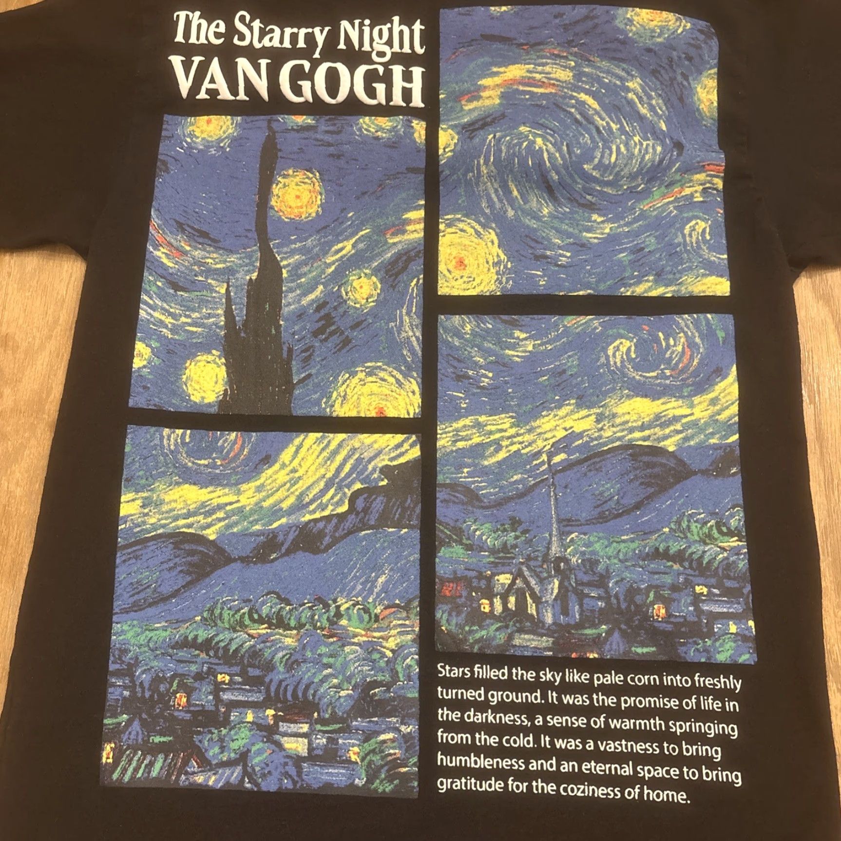 Vintage Vincent Van High Starry Night T Shirt Mens M Black Art Painting Brand Makers Group Size US M / EU 48-50 / 2 - 7 Thumbnail