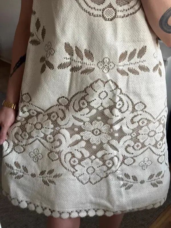 Valentino Valentino Gray-white cotton floral strapless dress Size M / US 6-8 / IT 42-44 - 3 Thumbnail
