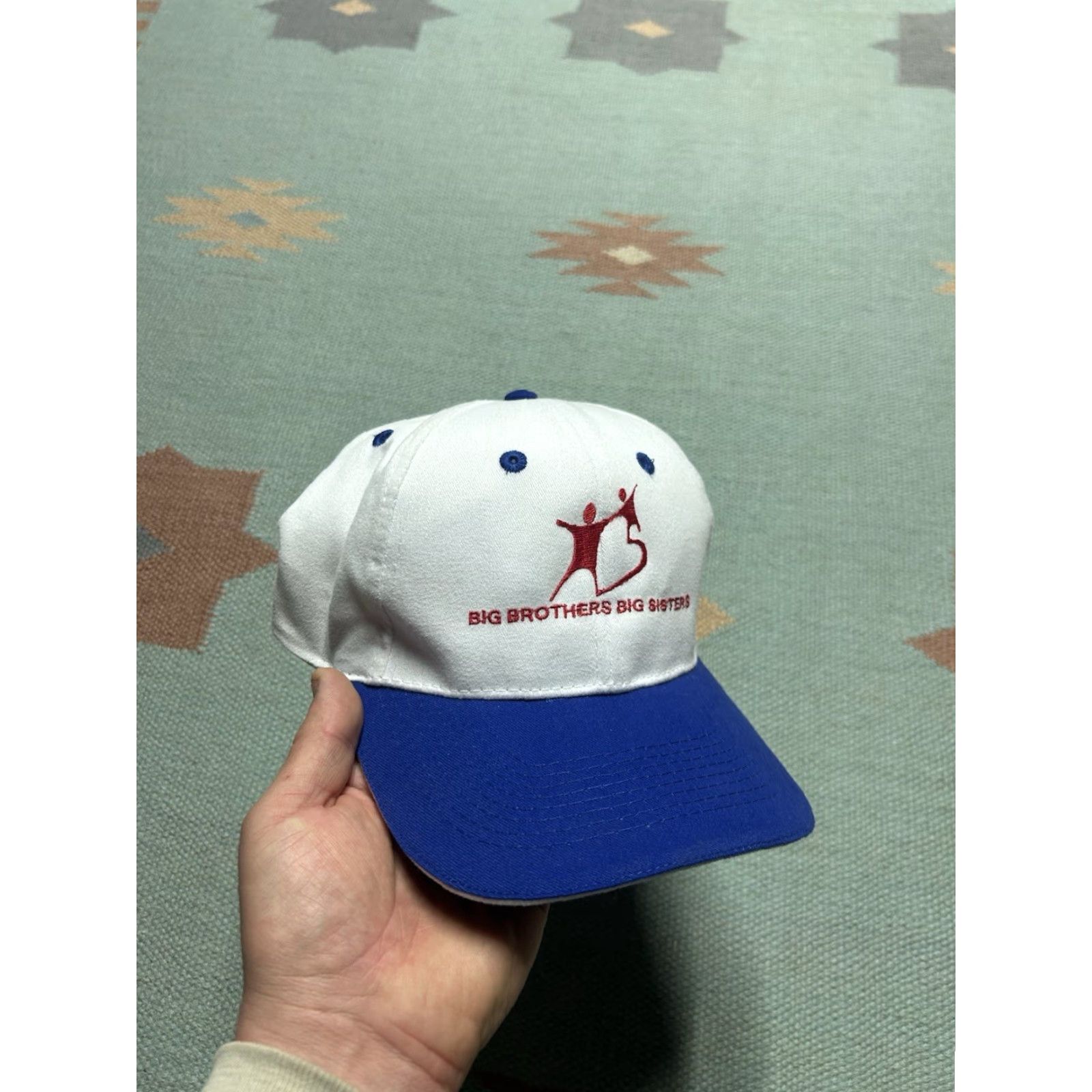 Vintage VINTAGE White Blue Adjustable Big Brothers Big Sisters Program Baseball Cap Hat Men Size ONE SIZE - 2 Thumbnail