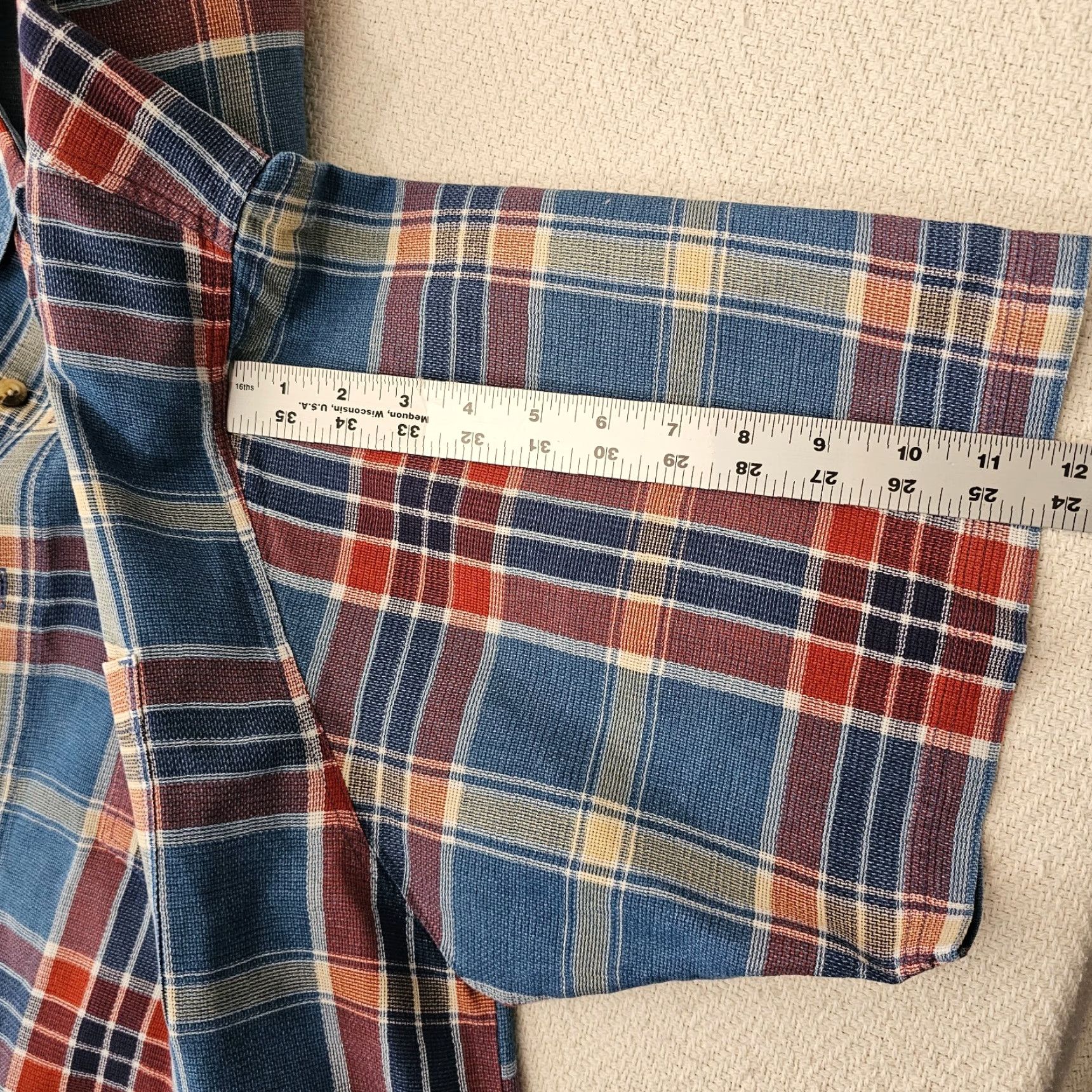 Vintage VINTAGE County Seat Shirt Western Denim Plaid Button-Up XL Blue Men’s Short Sleeve Shirt - 1960s-70s Inspired Size US XL / EU 56 / 4 - 7 Thumbnail