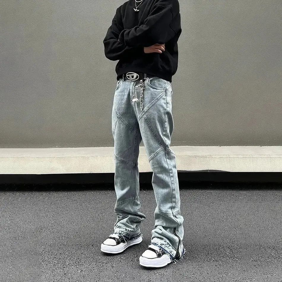 Japanese Brand Jeans Street Fashion Y2k Trousers Baggy Hip Hop Punk Pants Size US 30 / EU 46 - 5 Thumbnail