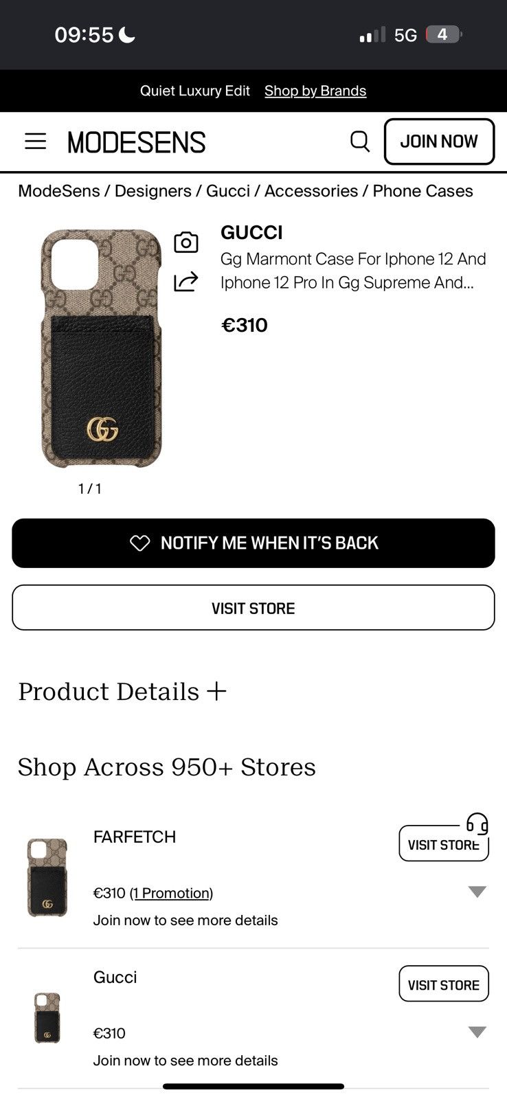 Gucci iPhone 12 (Pro) Logo Cardholder Case Size ONE SIZE - 2 Thumbnail