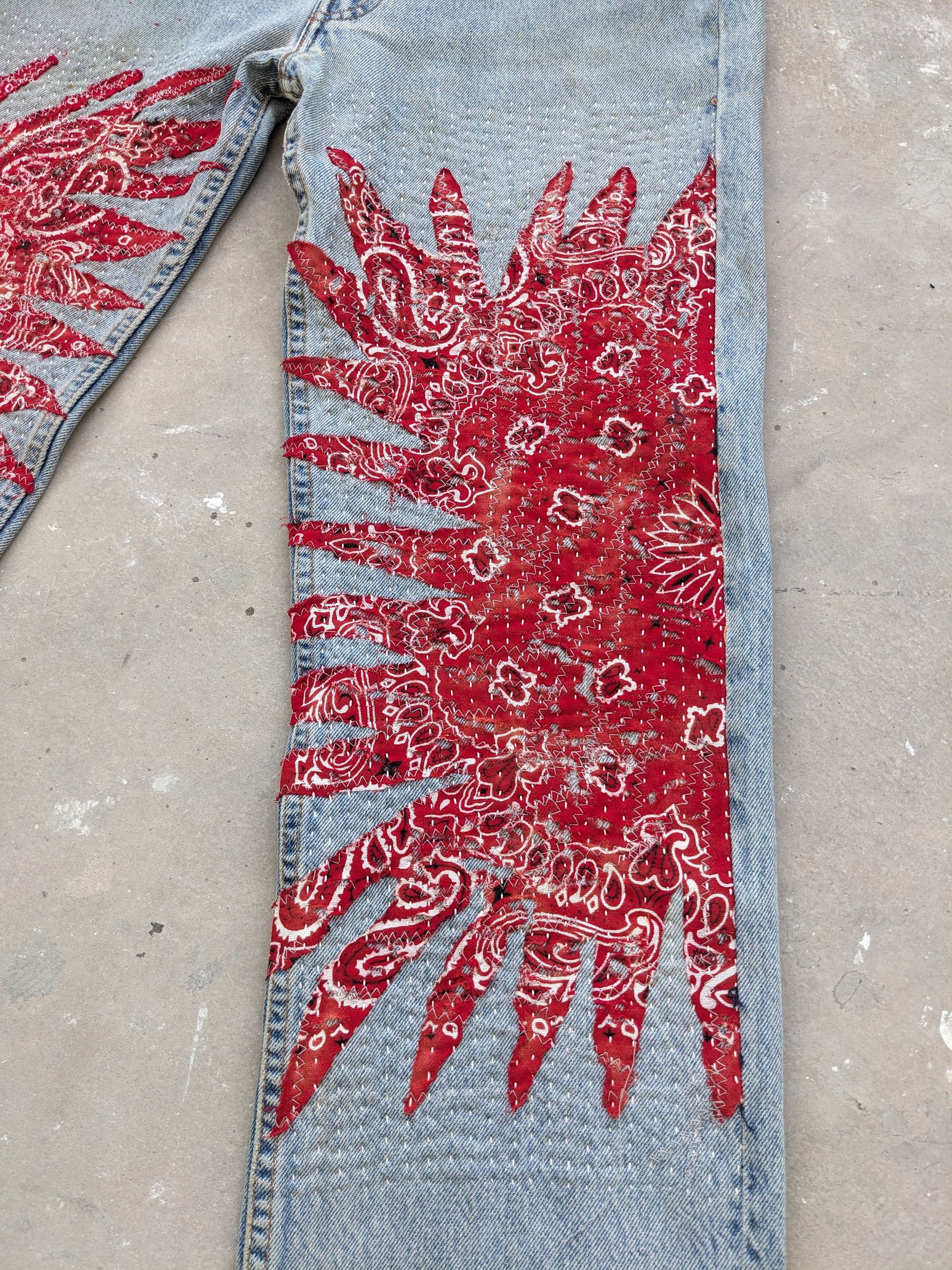 Levi's OPEN ORDER 🔥 Vintage Levis 501 Bandana Boro Sashiko Custom Size US 30 / EU 46 - 2 Thumbnail