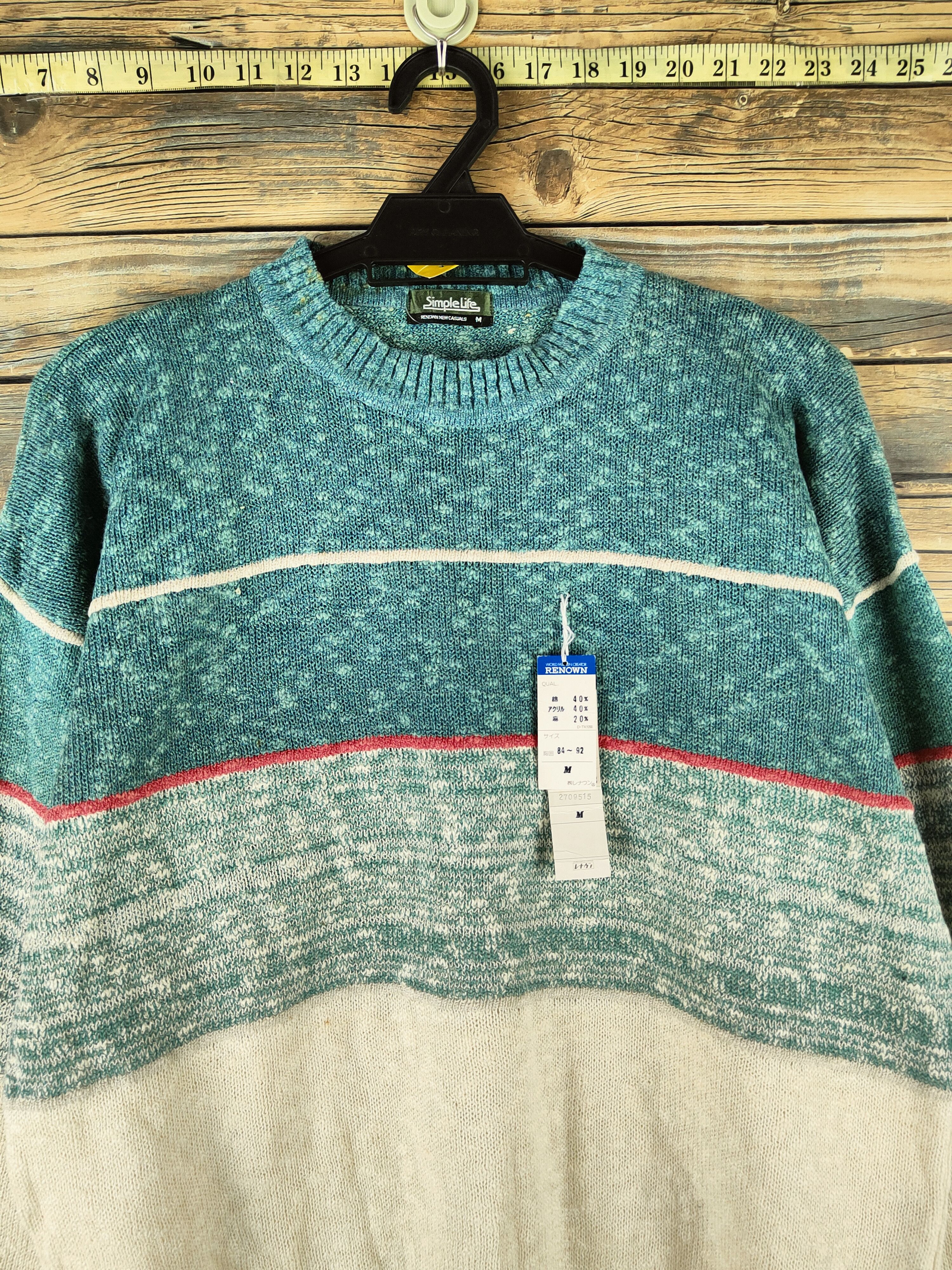 RENOWN DL Renown Green Ivory Knitwear Sweatshirts #46-195 Size US M / EU 48-50 / 2 - 2 Thumbnail