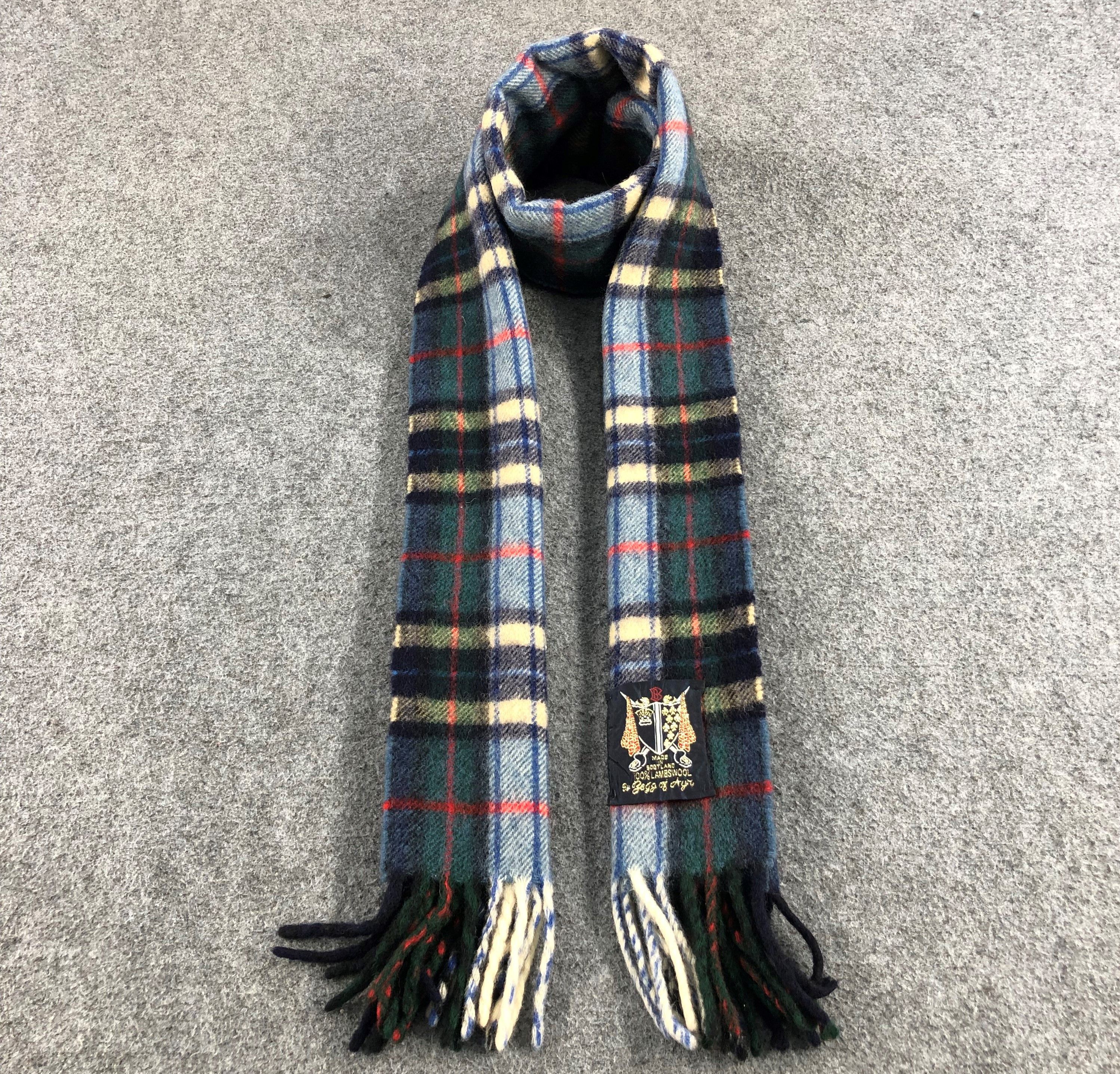 Begg x Co Begg of Ayr Tartan Wool Scarf Muffler V794 Size ONE SIZE - 1 Thumbnail