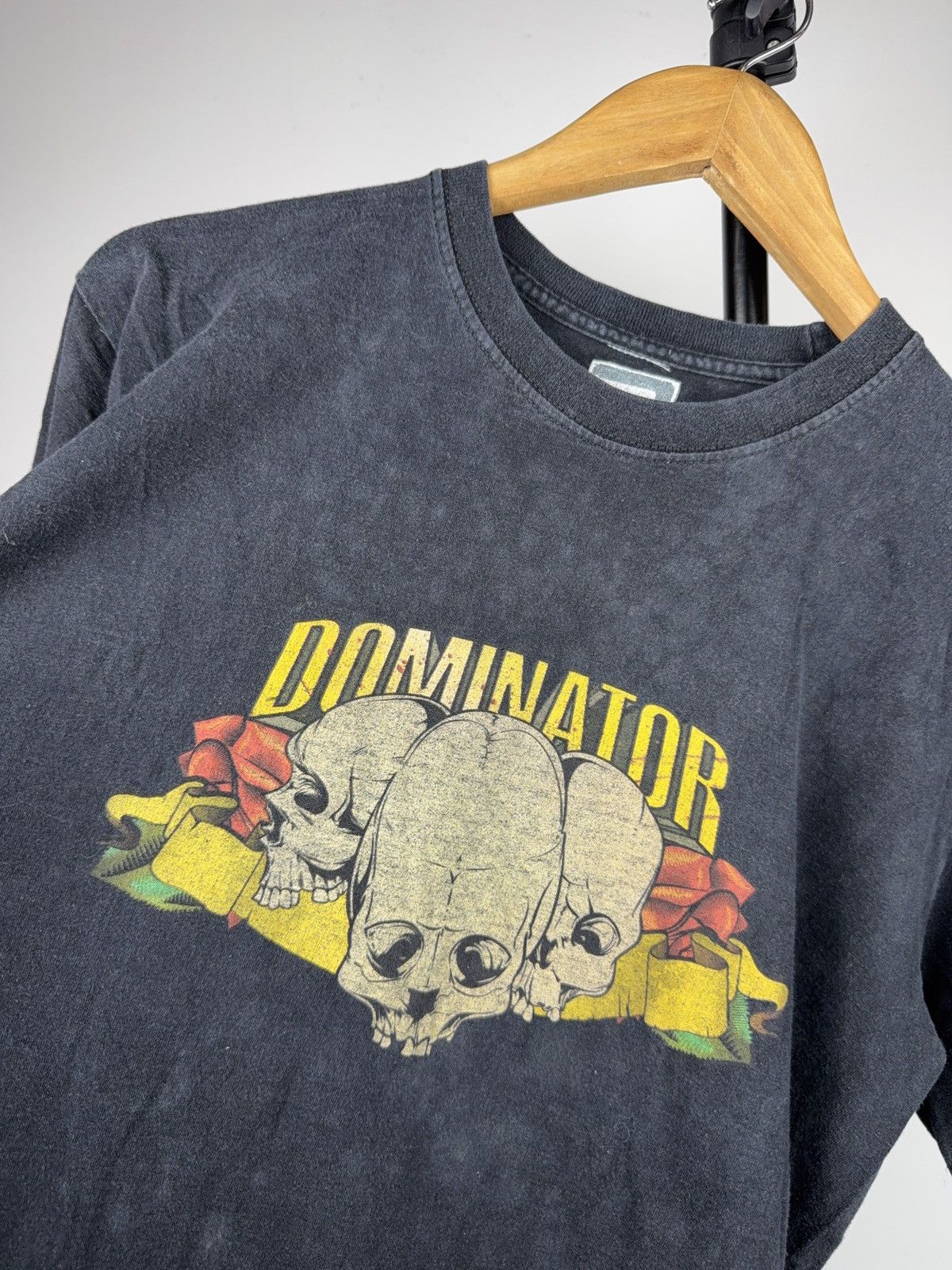Vintage 00s Y2K Dominator Triple Skull Biker Moto Graphic T-Shirt Size US M / EU 48-50 / 2 - 4 Thumbnail