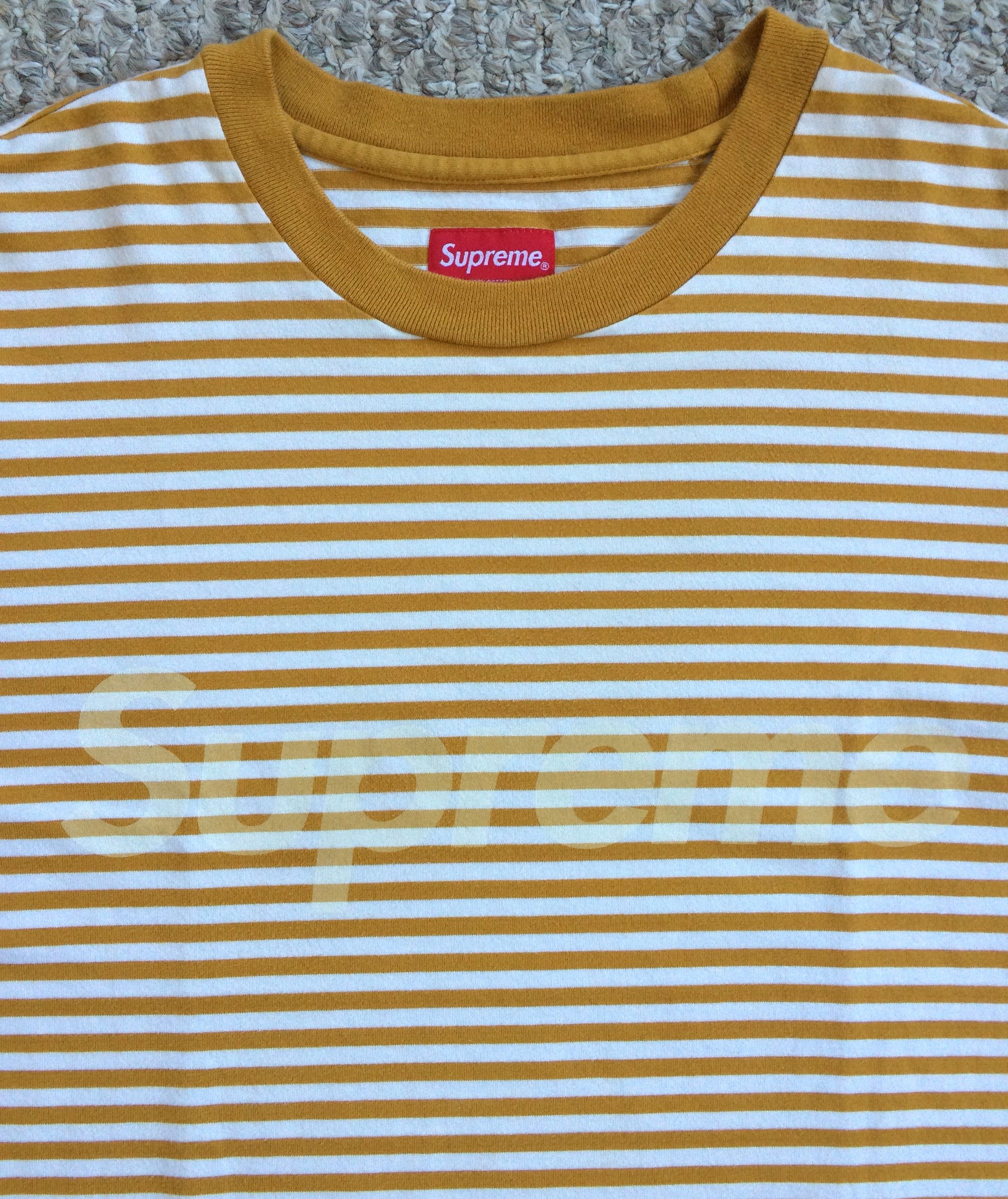 Supreme F/W 2015 Supreme Striped Logo Long Sleeve Shirt Size US M / EU 48-50 / 2 - 2 Thumbnail