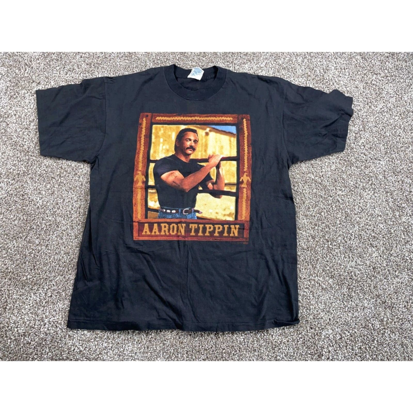 Vintage Vintage 1995 Winterland Aaron Tippin T-Shirt Adult XL Black Retro Music Graphic Tee Men Size US XL / EU 56 / 4 - 3 Thumbnail