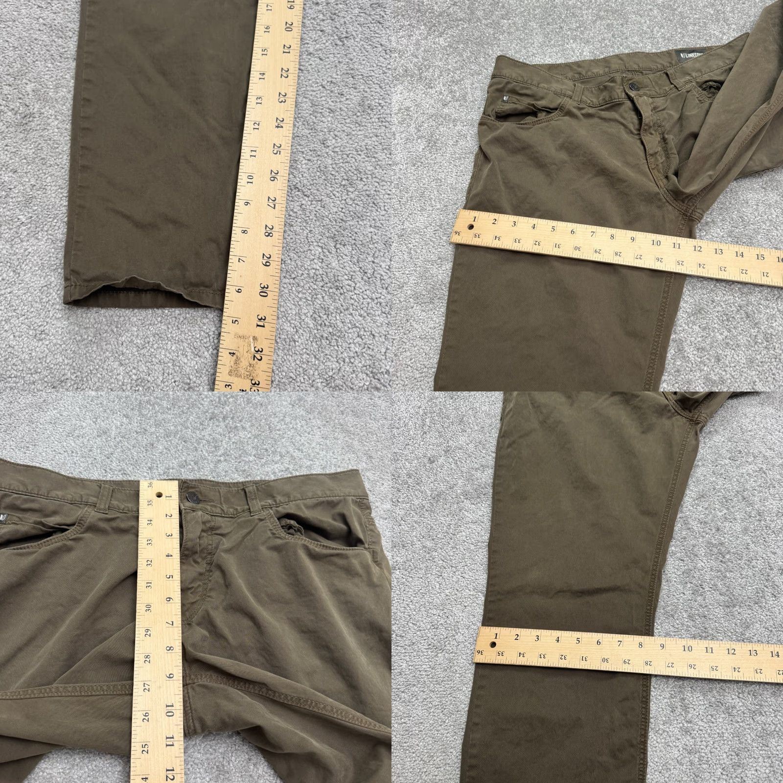 Vintage Linksoul Boardwalker Chino Pants Mens 35R Green Straight Leg 5-Pocket Cotton Size US 35 - 9 Thumbnail