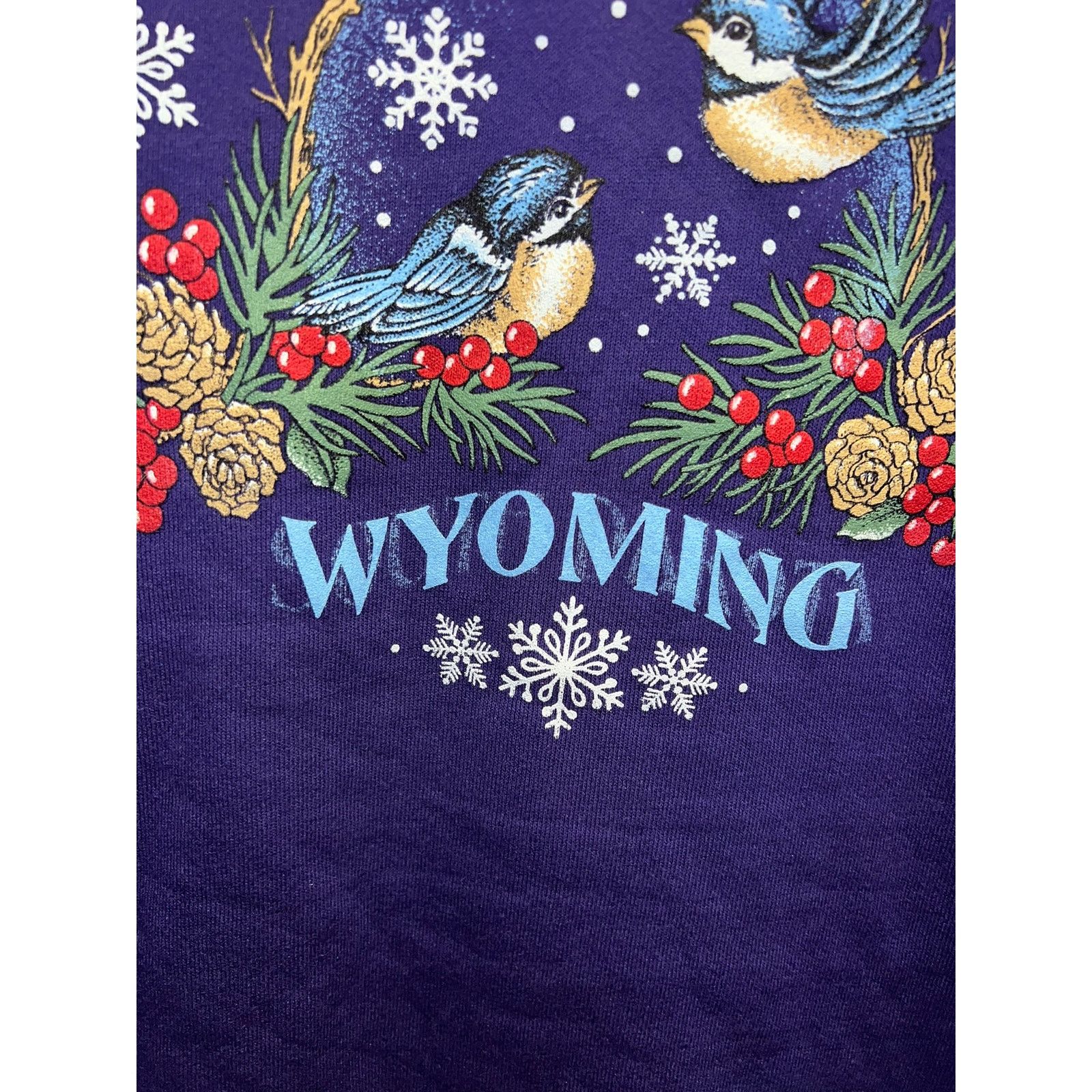 Jerzees Vintage Wyoming Sweatshirt Purple Bird Winter Crewneck 90s X Size US XL / EU 56 / 4 - 5 Thumbnail