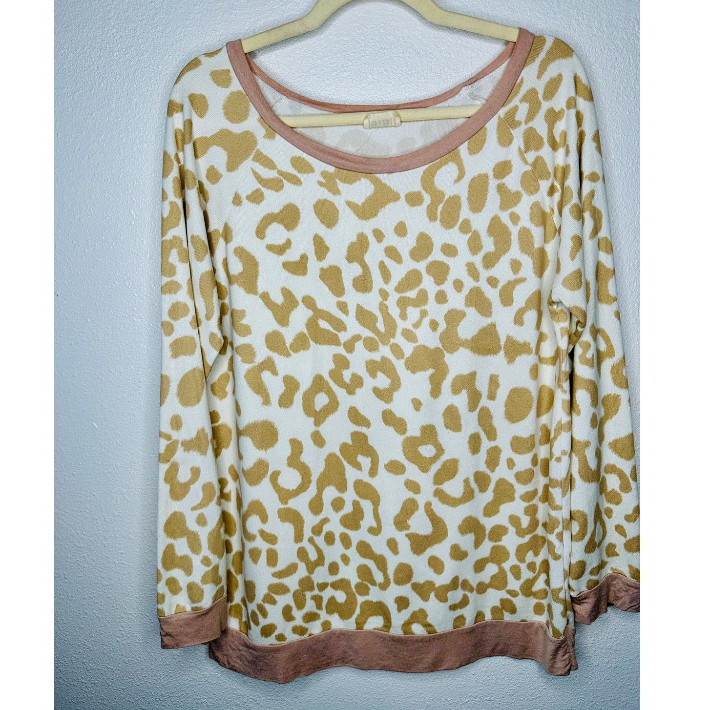 Other Bibi Cream & Tan Giraffe Print Long Sleeve Sweater S Y2k Size S / US 4 / IT 40 - 4 Thumbnail