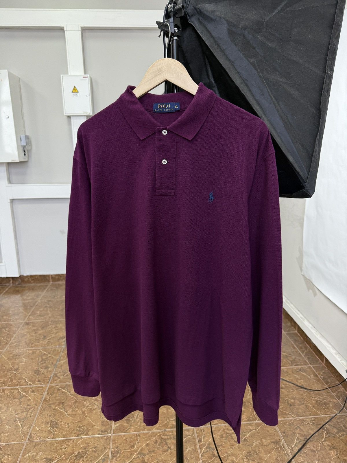 Polo Ralph Lauren 🇺🇸 Polo Ralph Lauren Classic Long Sleeve Purple Rare Retro Size US XL / EU 56 / 4 - 1 Thumbnail