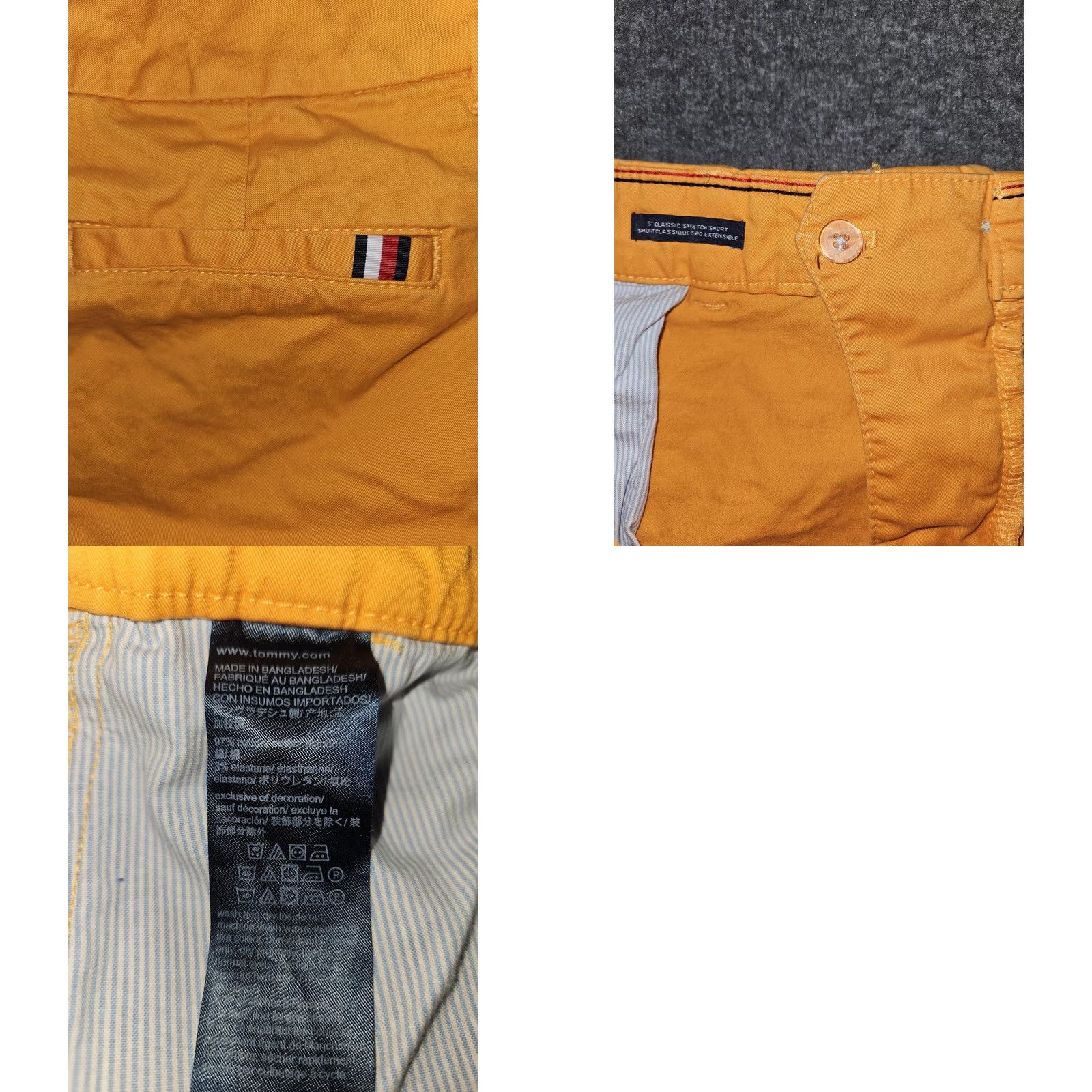 Tommy Hilfiger Tommy Hilfiger Chino Shorts Womens 14 Yellow 5 Inch Classic Stretch Twill Size 36" / US 14 / IT 50 - 8 Thumbnail
