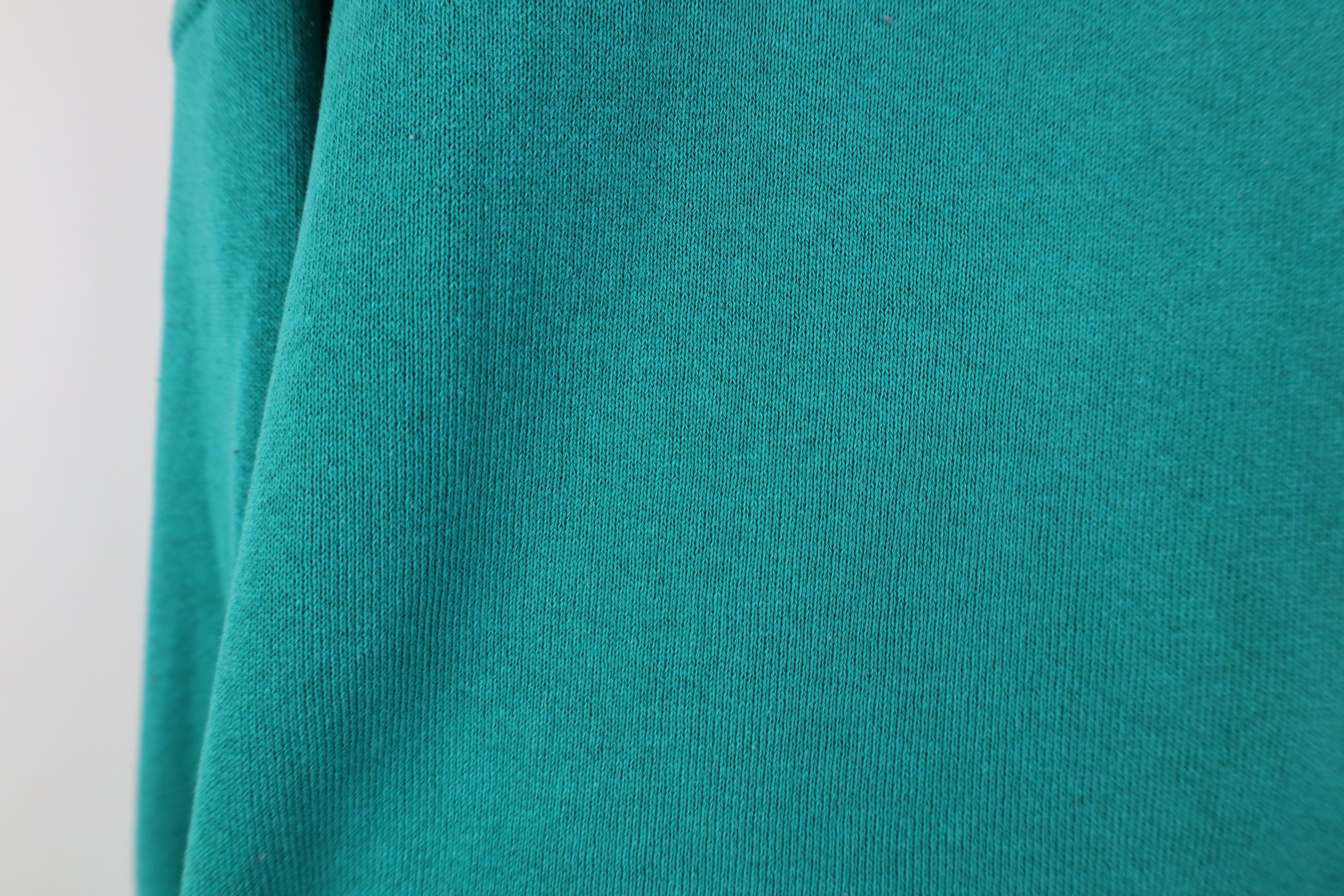 Vintage Vintage 90s Streetwear Blank Crewneck Sweatshirt Teal Size US XL / EU 56 / 4 - 5 Thumbnail