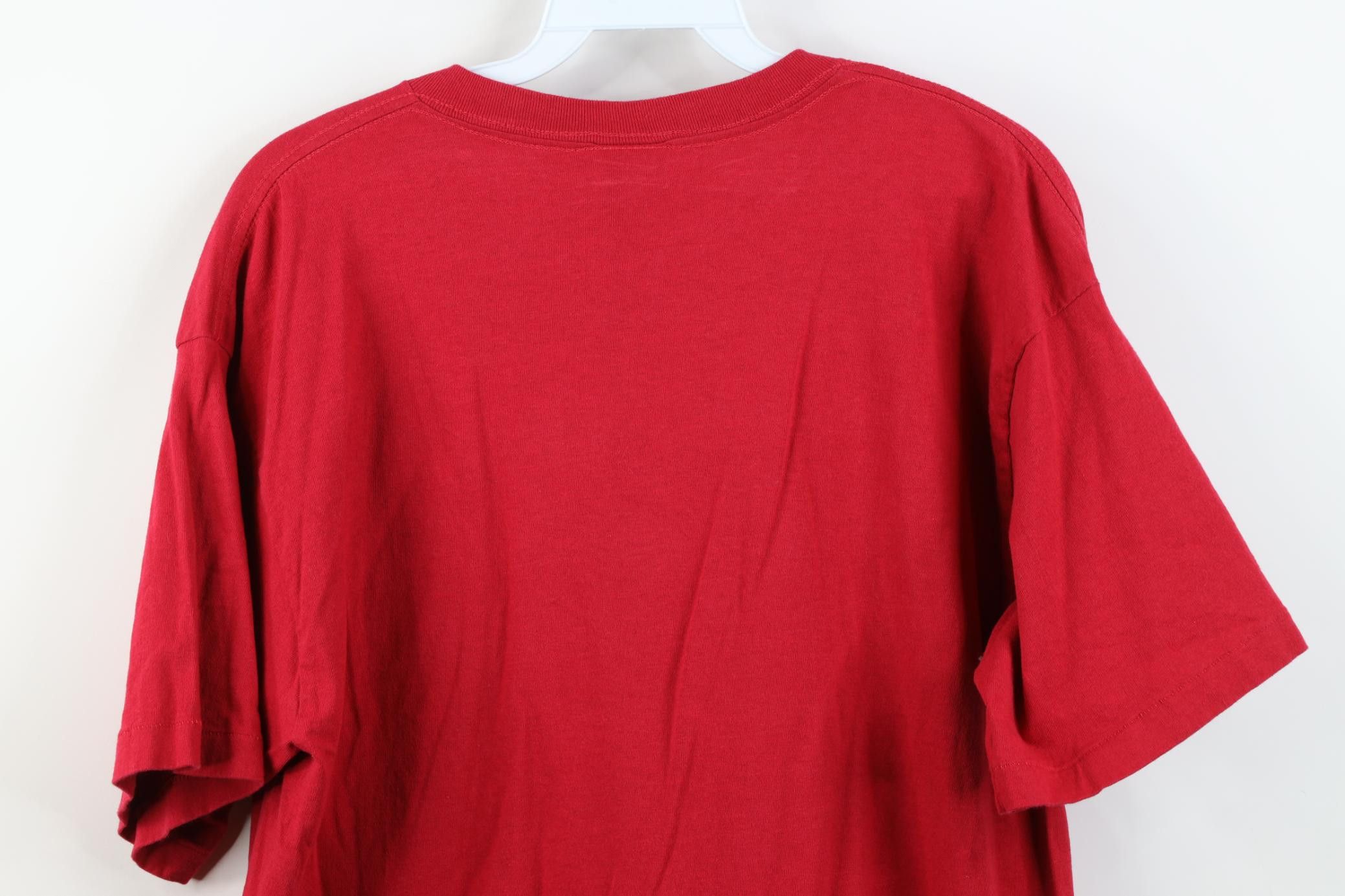 Nike Vintage 90s Nike Scott Center Triple Swoosh T-Shirt Red USA Size US L / EU 52-54 / 3 - 13 Thumbnail