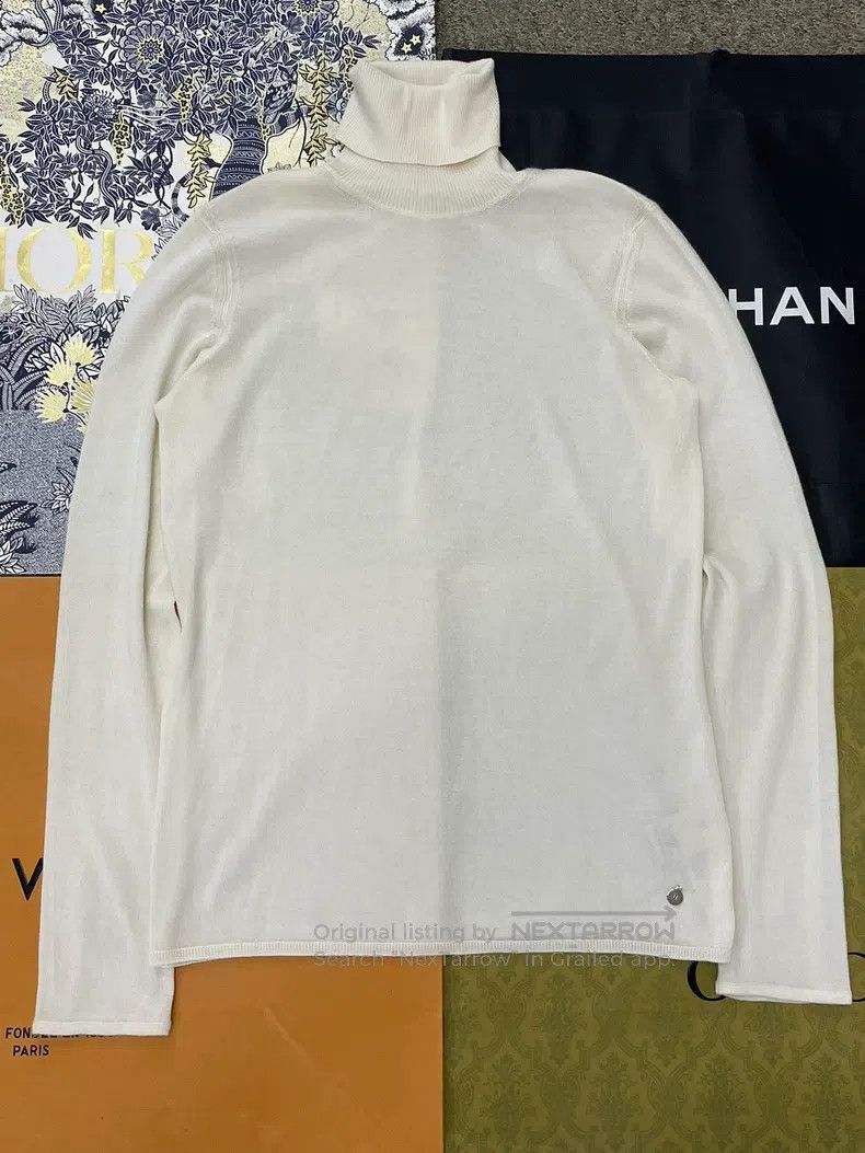 Hermes Hermes White High Neck Knit Sweater Size XS / US 0-2 / IT 36-38 - 1 Thumbnail