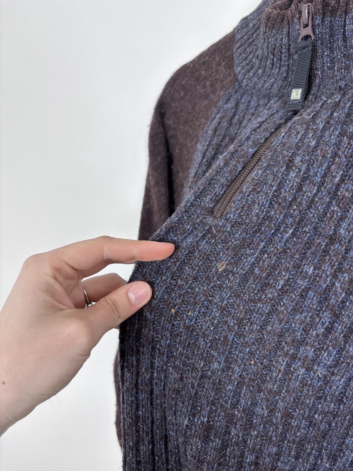 Armani Vintage Armani Jeans Men’s 1/4 Zip Wool Knit Sweater Size US XL / EU 56 / 4 - 7 Thumbnail
