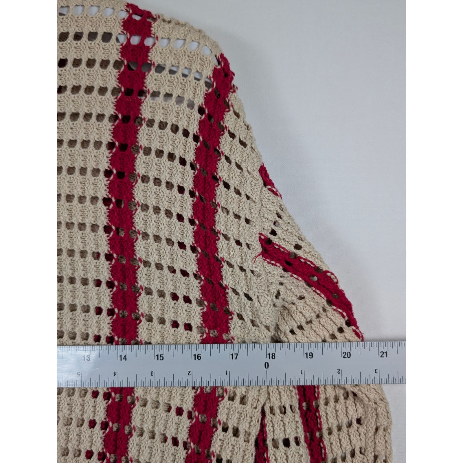 Unknown London Callahan Knitwear Striped Cardigan Red Cream Size Small USED Size S / US 4 / IT 40 - 8 Thumbnail