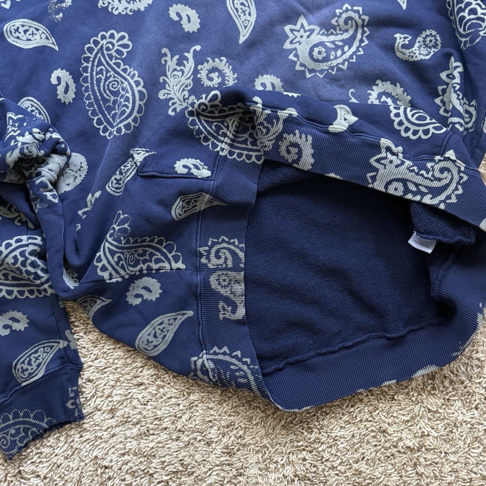 Alchemist $450 Alchemist Paisley Print Blue Cotton Hoodie Distressed Size US XXL / EU 58 / 5 - 11 Thumbnail