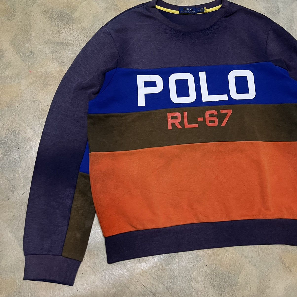 Polo Ralph Lauren Polo Ralph Lauren Colour Block Big Logo Sweatshirt Distress Size US L / EU 52-54 / 3 - 4 Thumbnail