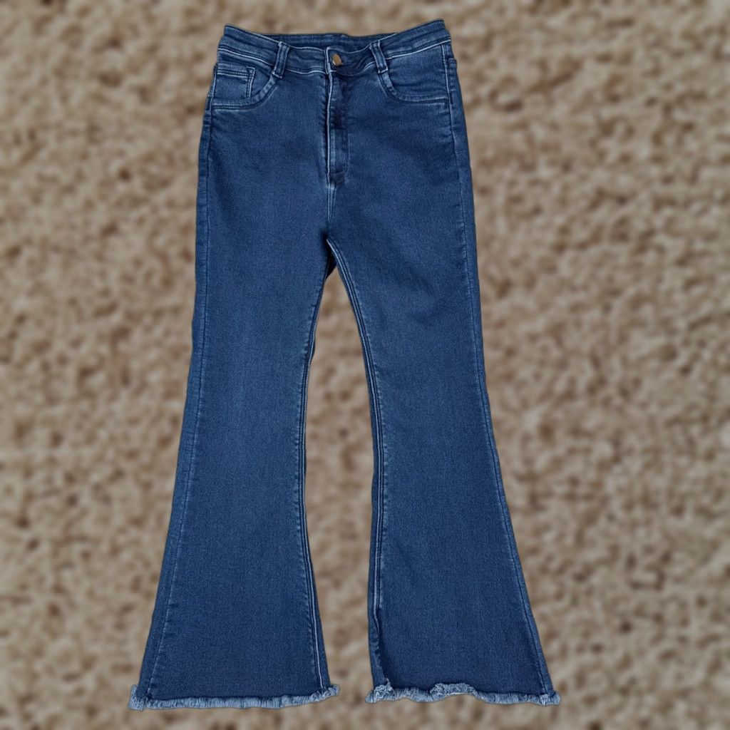 Silver Jeans Co. Silver Jeans Jeans Blue Denim Flared High Rise 25x24 Raw Hem Women’s Regular Size 42" / US 20 - 1 Thumbnail
