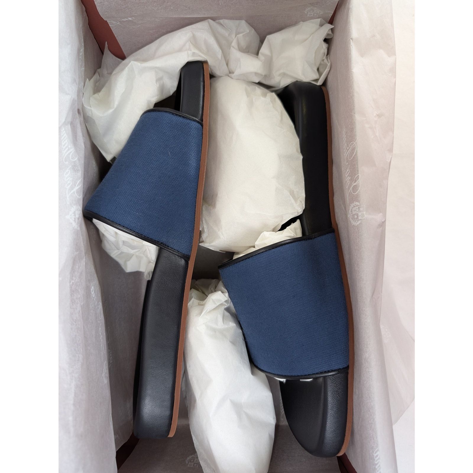Loro Piana o1rshd1 Sea-Slide LP College Walk New York Dy in Blue/Black Size US 12 / EU 45 - 19 Thumbnail