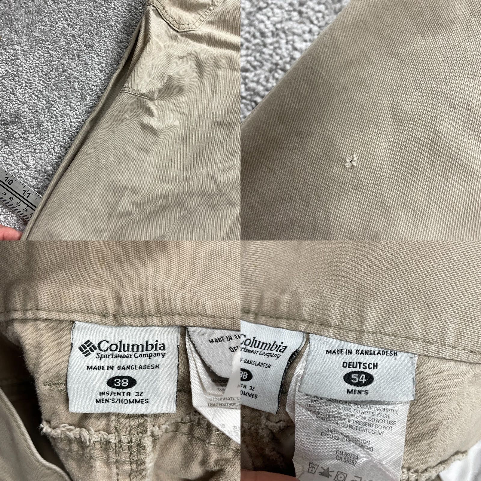 Vintage VINTAGE Columbia Cargo Pants Men 38 Brown Cotton Straight Leg Flat Front Casual Workwear Size US 38 / EU 54 - 8 Thumbnail