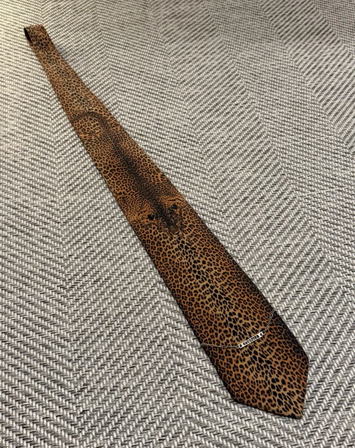Jean Paul Gaultier Jean Paul Gaultier Chain Detail Leopard Print Tie K24 Size ONE SIZE - 2 Thumbnail