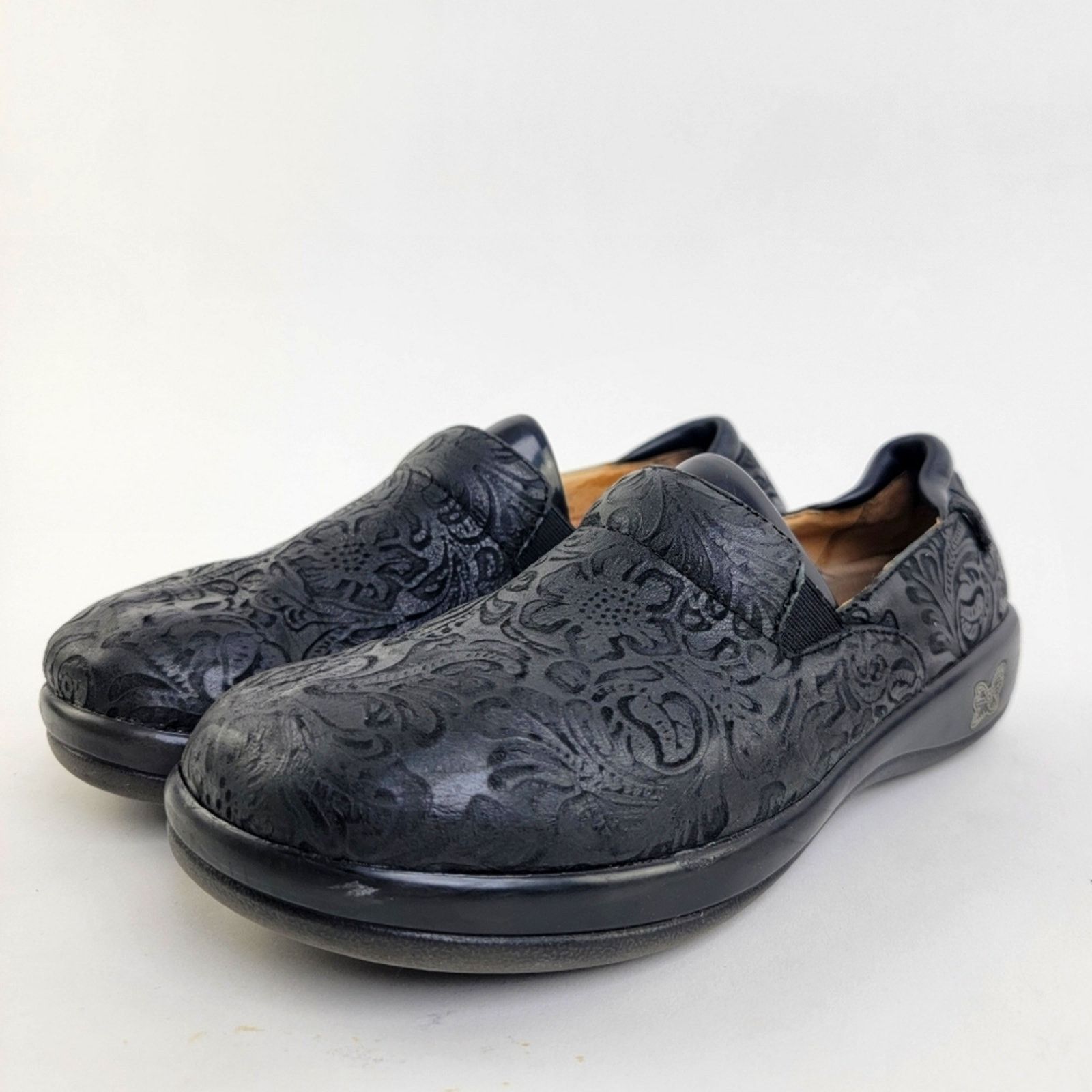Designer Alegria Keli PRO Black Paisley Slip On Loafer Platform Clogs Size US 7 / IT 37 - 2 Thumbnail