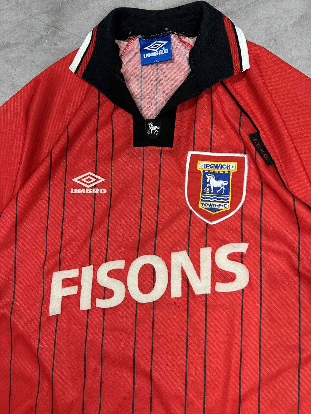 Umbro Ipswich Town Soccer Jersey Umbro Football Shirt RARE 1993/95 Size US XXL / EU 58 / 5 - 5 Thumbnail