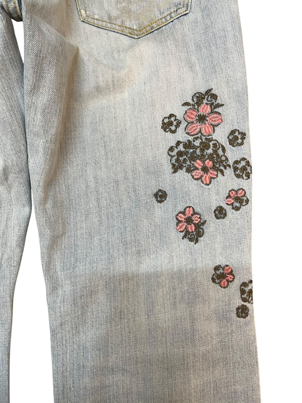 Beauty Beast × Japanese Brand Vintage Namitsu Faded Flower Embroidery Sukajan style Denim Size US 32 / EU 48 - 10 Thumbnail