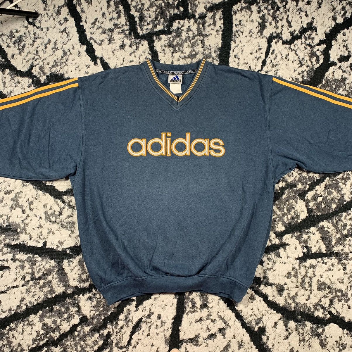 Adidas × Vintage Vintage Adidas Sweatshirt Crewneck Boxy Big Logo Faded Baggy Size US M / EU 48-50 / 2 - 3 Thumbnail
