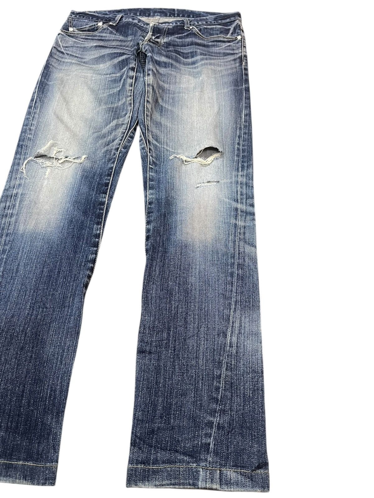 Le Grande Bleu (L.G.B.) × POST ARCHIVE FACTION (PAF) × Tornado Mart Vintage Tornado Mart Faded Distressed Denim Size US 32 / EU 48 - 4 Thumbnail