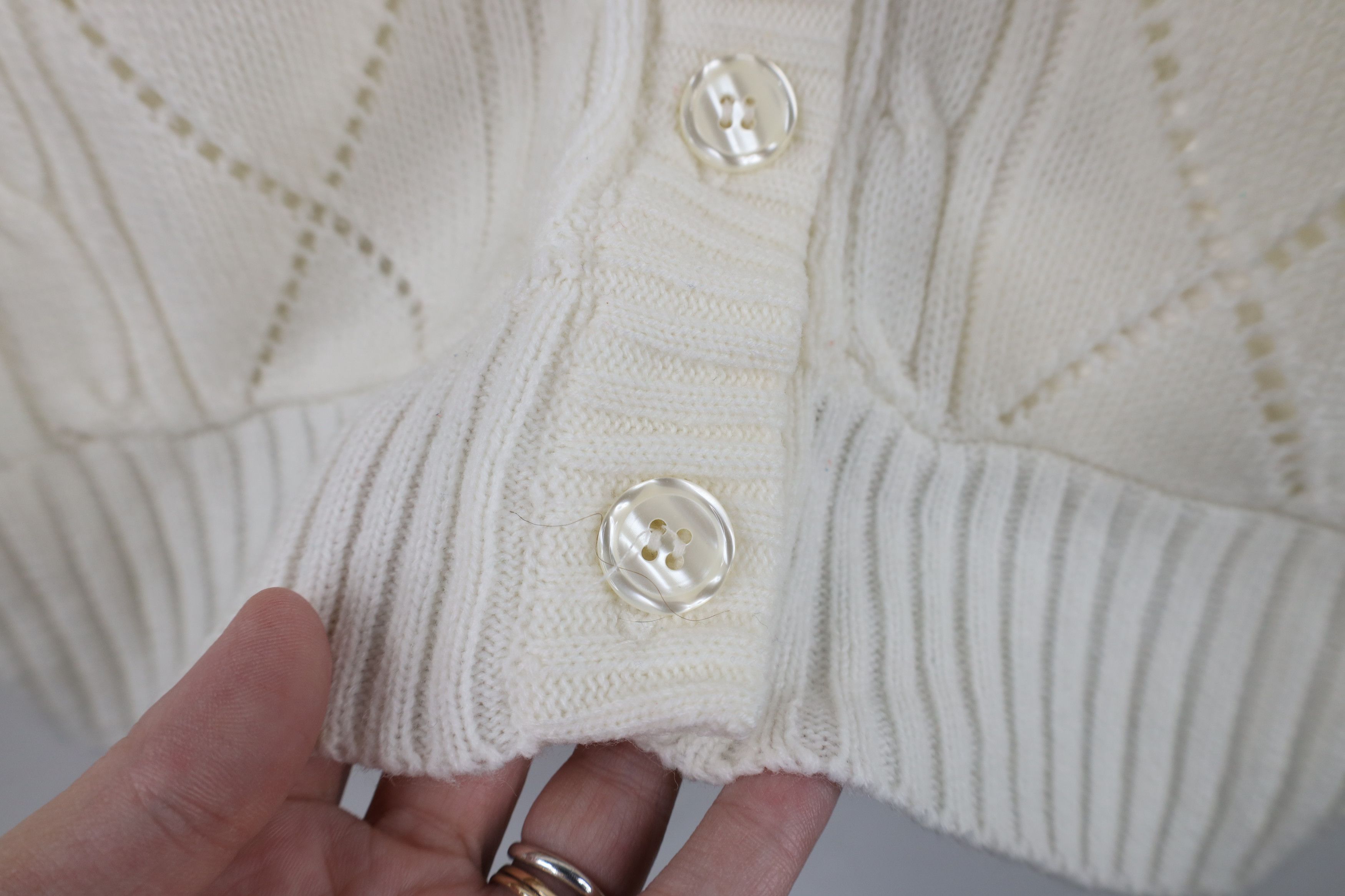 Vintage Vintage 70s Streetwear Cable Knit Cardigan Sweater Vest Size L / US 10 / IT 46 - 6 Thumbnail