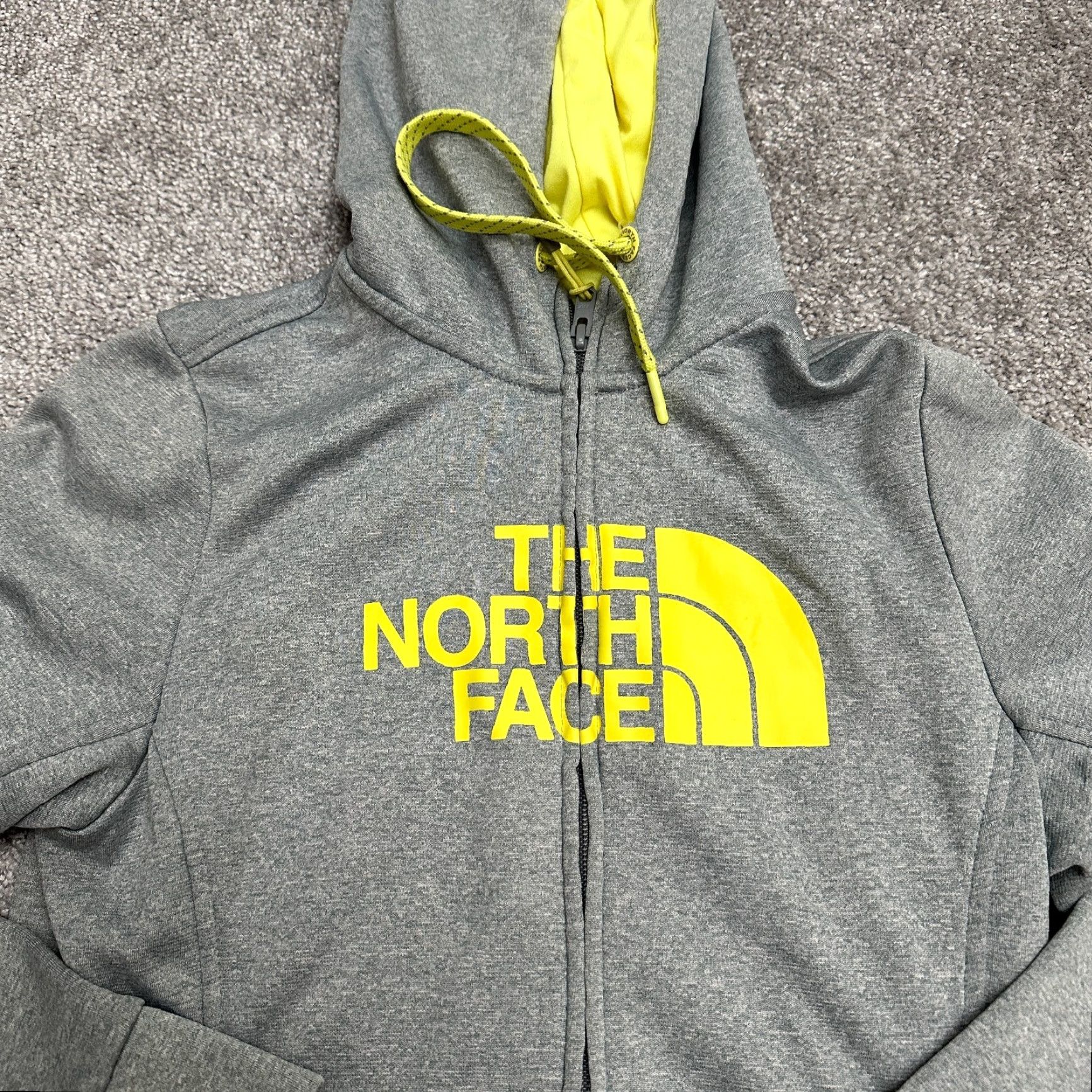 The North Face The North Face Full Zip Hoodie Women Small Gray Yellow Graphic Casual Womens Size S / US 4 / IT 40 - 3 Thumbnail