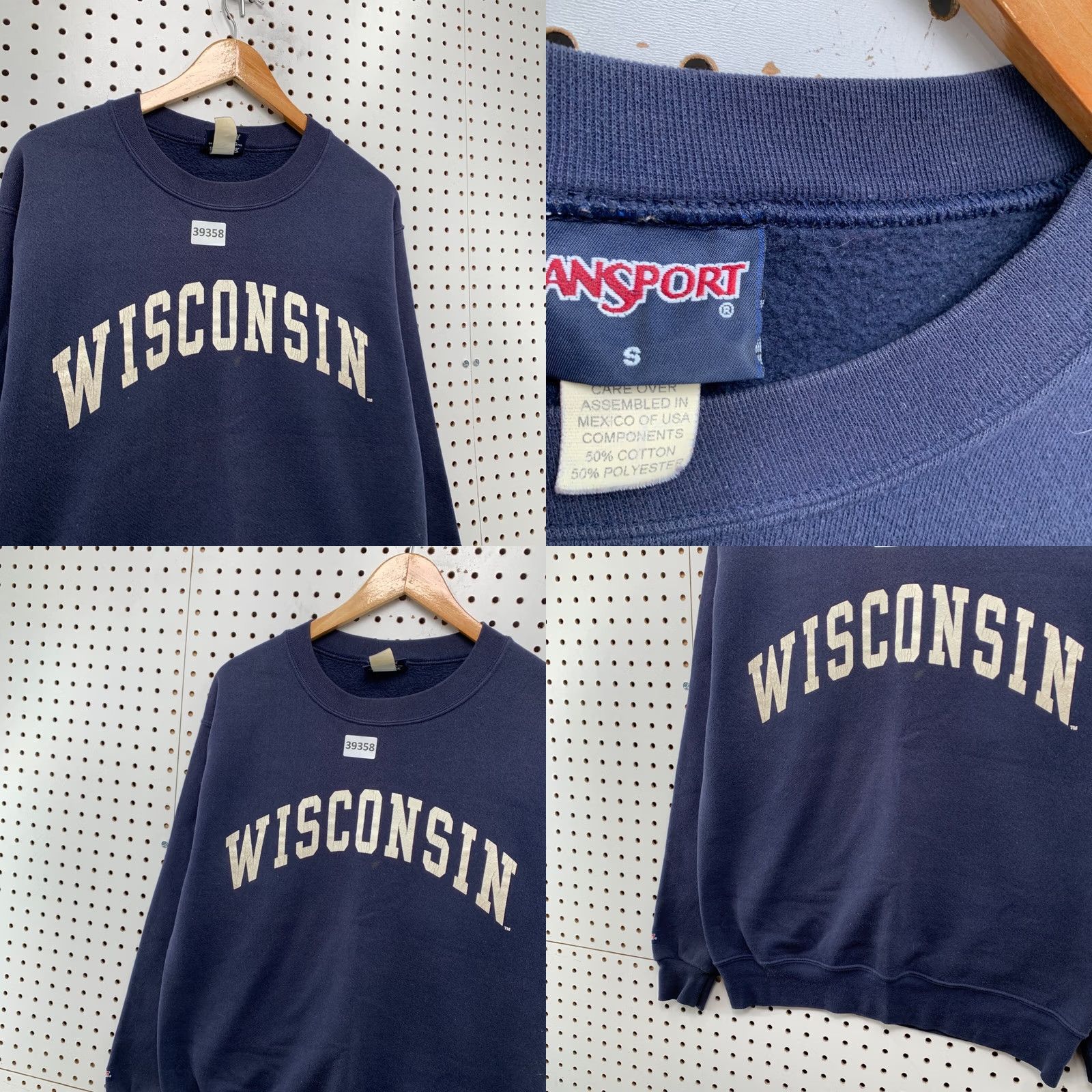 Jansport VINTAGE 90s Wisconsin Sweatshirt Men Small Blue Crewneck Pullover Made USA Size US S / EU 44-46 / 1 - 8 Thumbnail