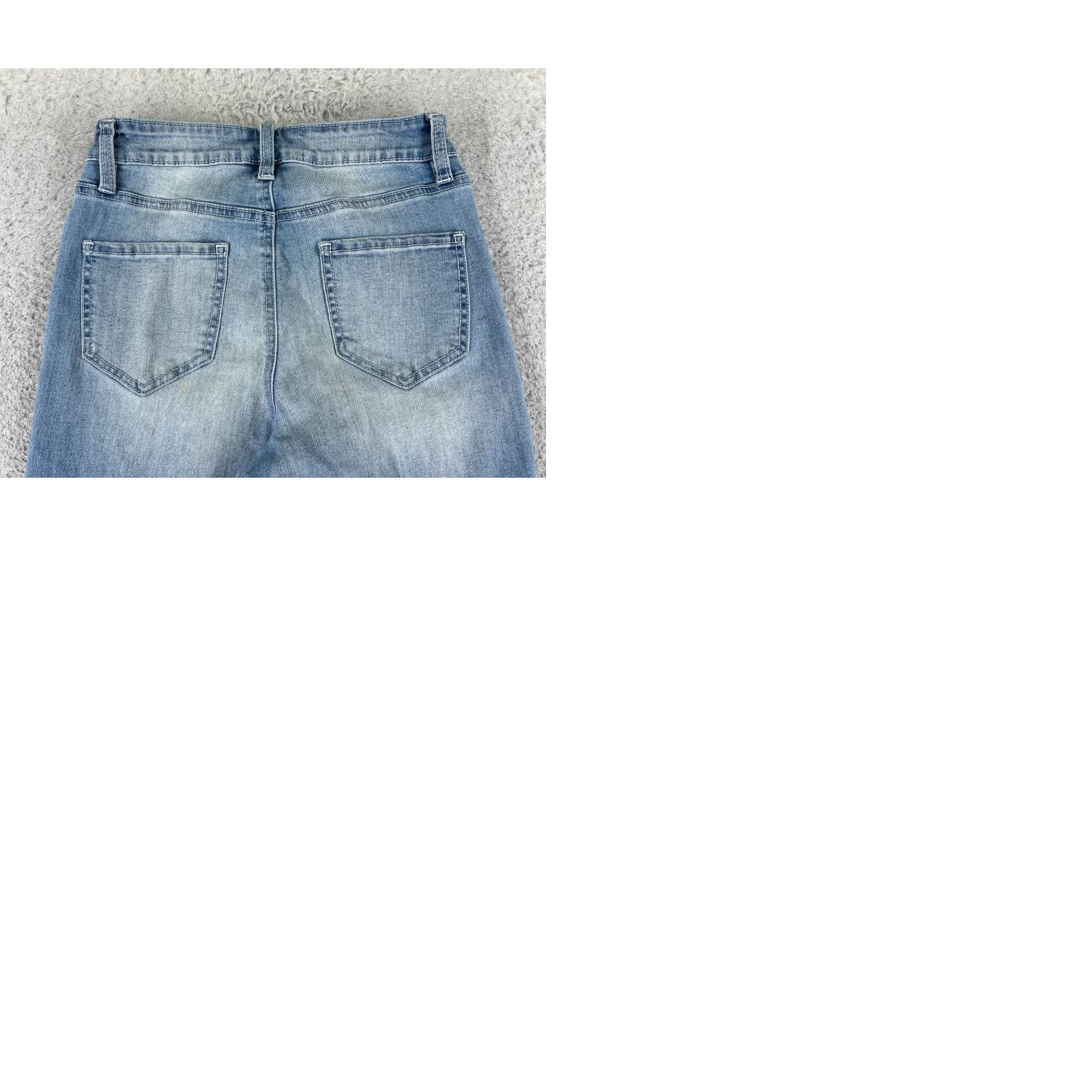 Fashion Nova Fashion Nova Jeans Women Flared Denim Distressed Mid Jeans 22x30 Blue 3 5-Pocket Denim Cotton Blend Zipper Mid Rise Vintage No Size 26" / US 2 / IT 38 - 10 Thumbnail