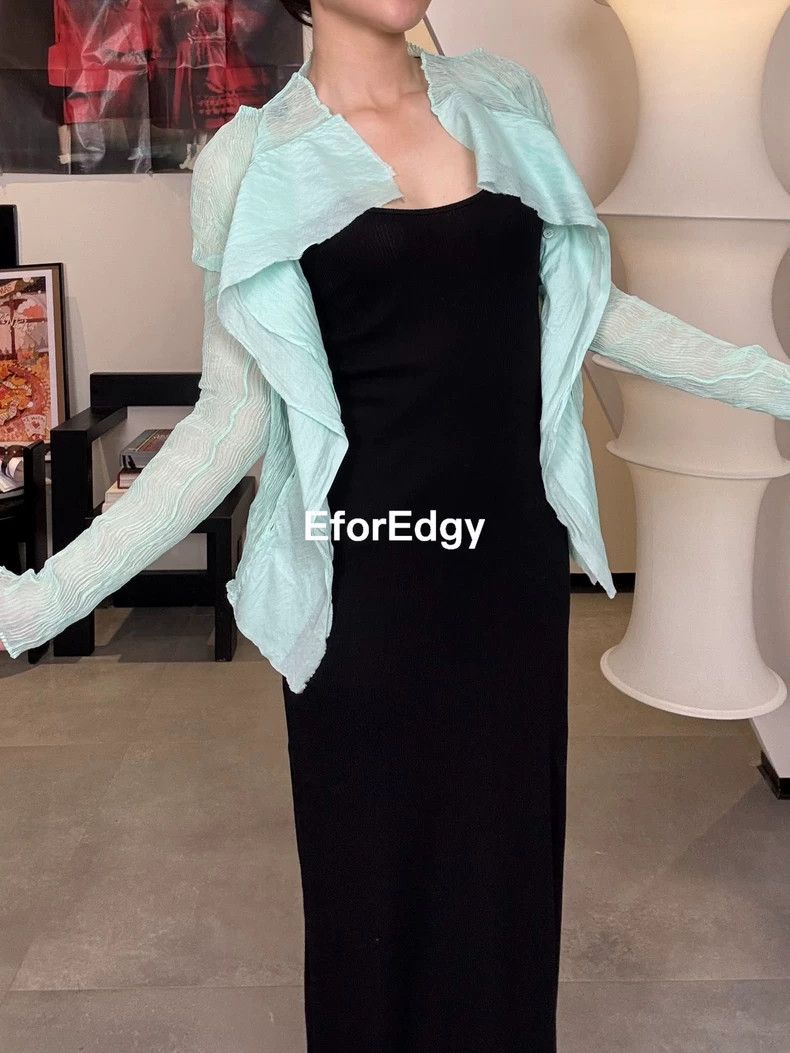 Issey Miyake issey miyake size:2 Light green pleated coat Size XXS / US 00 / IT 34 - 2 Thumbnail