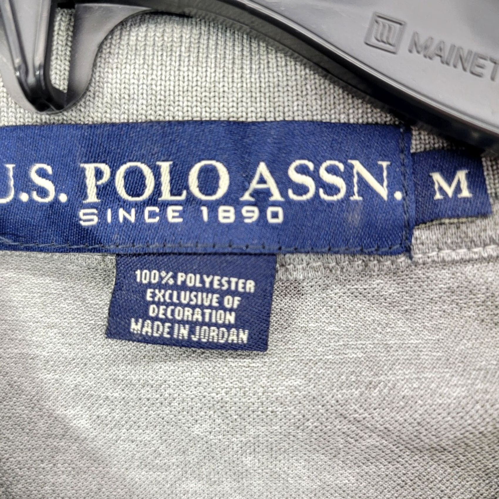 Vintage US Polo Assn Shirt Short Sleeve Gray 100% Polyester Medium Mens Polo Shirt Size US M / EU 48-50 / 2 - 2 Thumbnail
