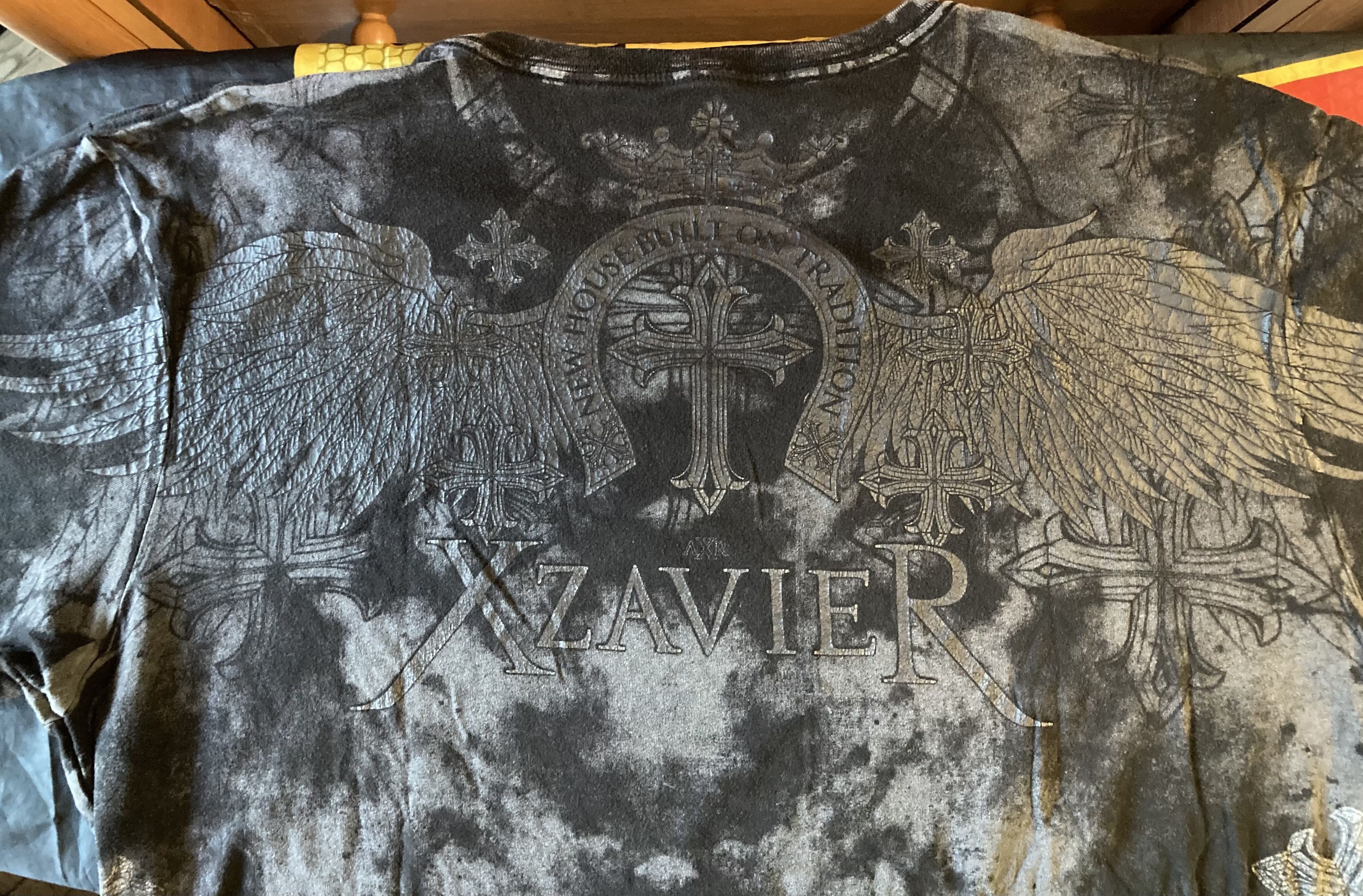Affliction Rare Xzavier Angel Wings and Cross Tie-Die T-Shirt Size US XXL / EU 58 / 5 - 5 Thumbnail