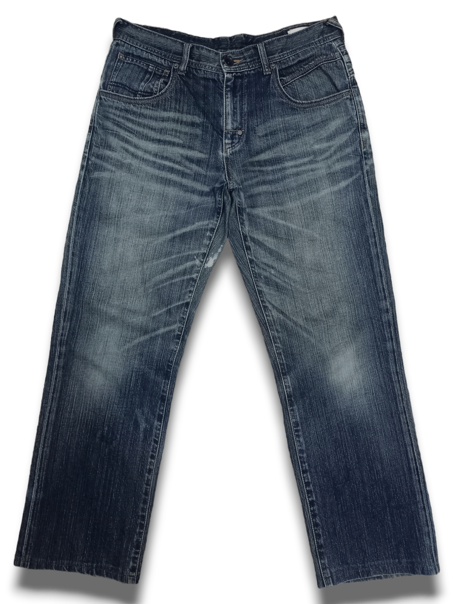 Japanese Brand Vintage Japanese Brand Buckle Back Distressed Baggy Jeans Size US 32 / EU 48 - 4 Thumbnail