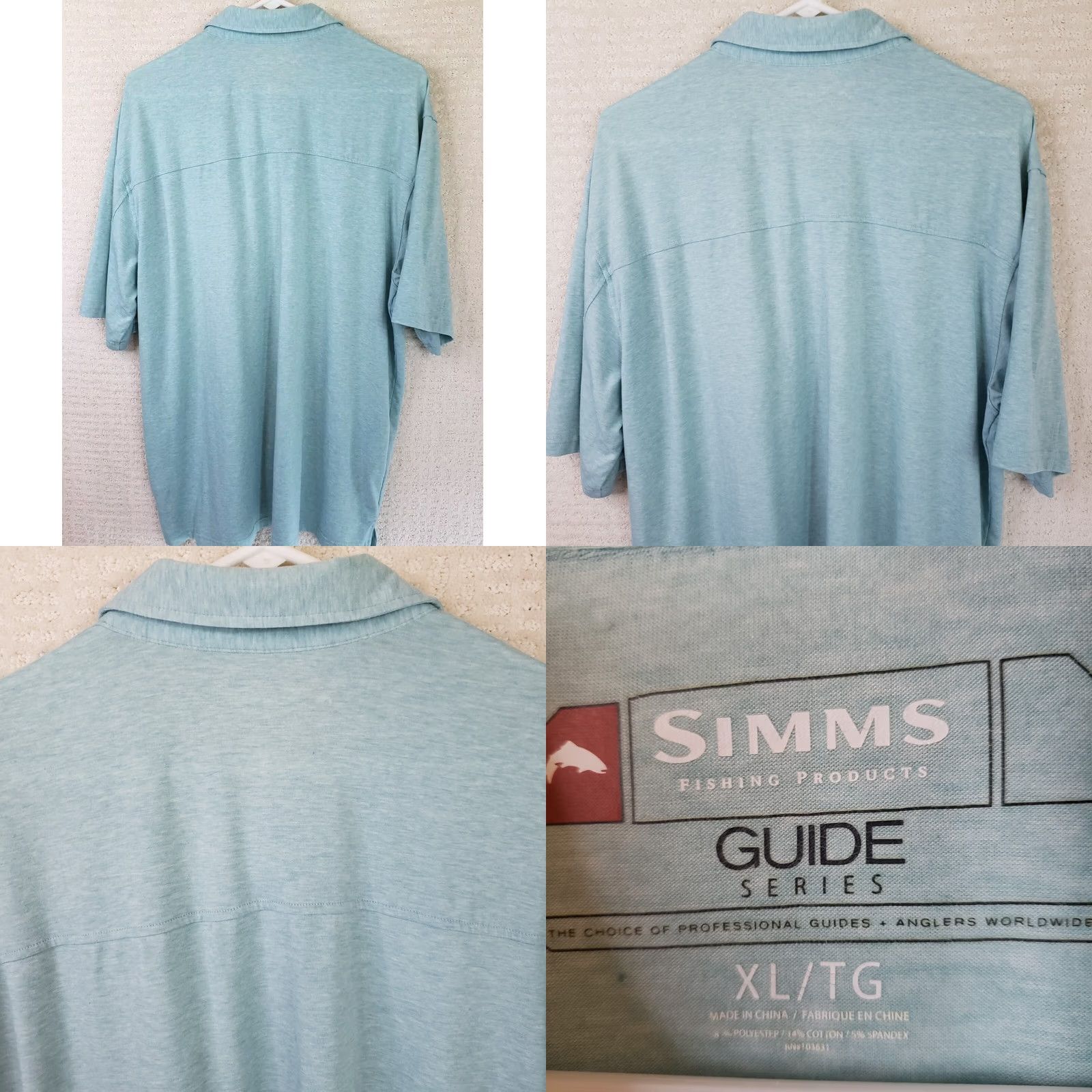 Vintage Simms Men's L Blue Guide Series Short Sleeve Polo Shirt Fishing Casual Size US L / EU 52-54 / 3 - 8 Thumbnail