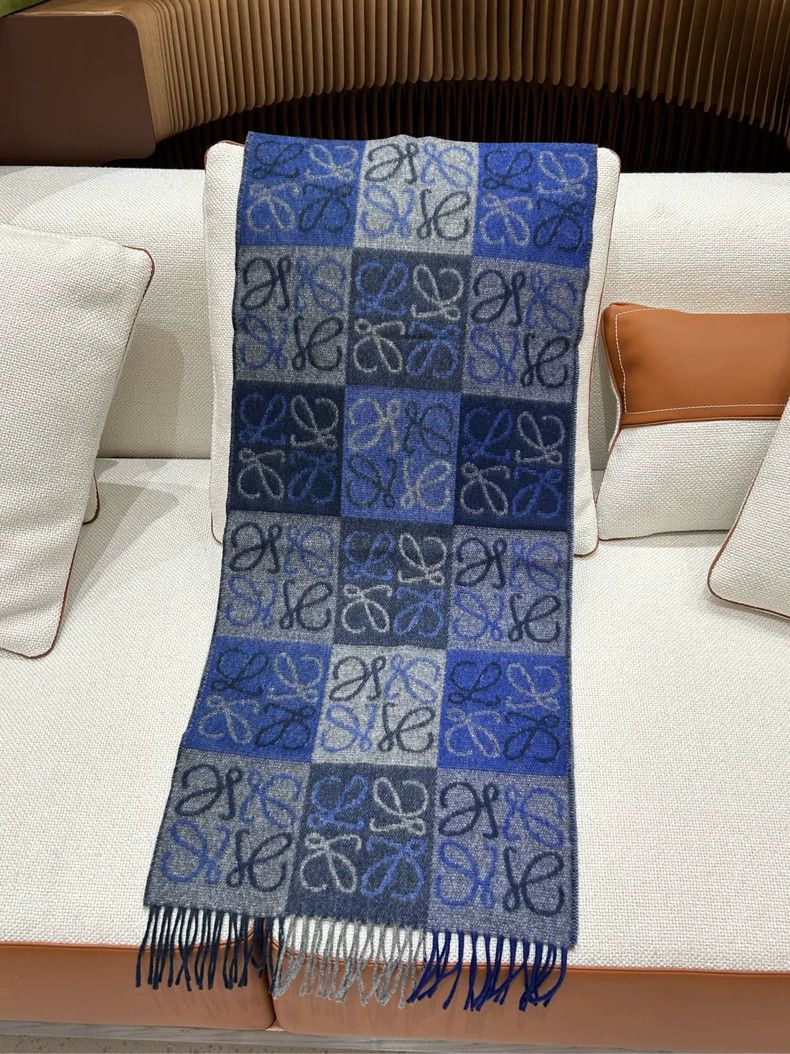 Loewe LOEWE Blue Printed Scarf Size ONE SIZE - 2 Thumbnail