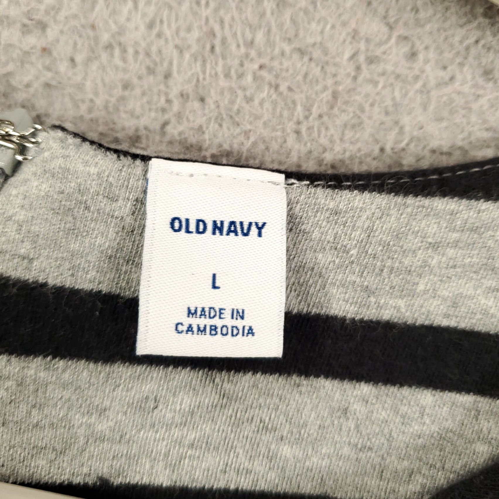 Old Navy OLD NAVY Women's Shift Dress Size Large Gray Striped Knee Length Long Sleeve Zip Classic Casual Travel Size L / US 10 / IT 46 - 7 Thumbnail