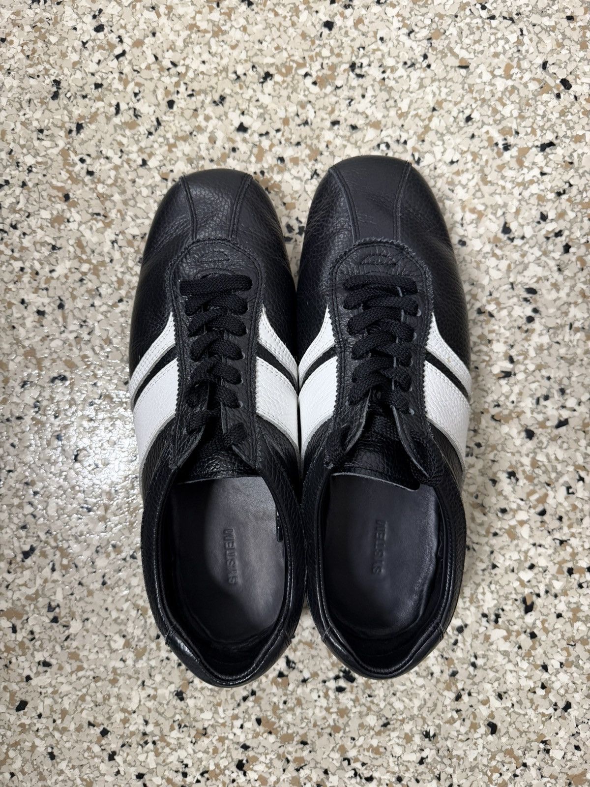 System System Black Leather Sneakers Size US 8 / EU 41 - 2 Thumbnail