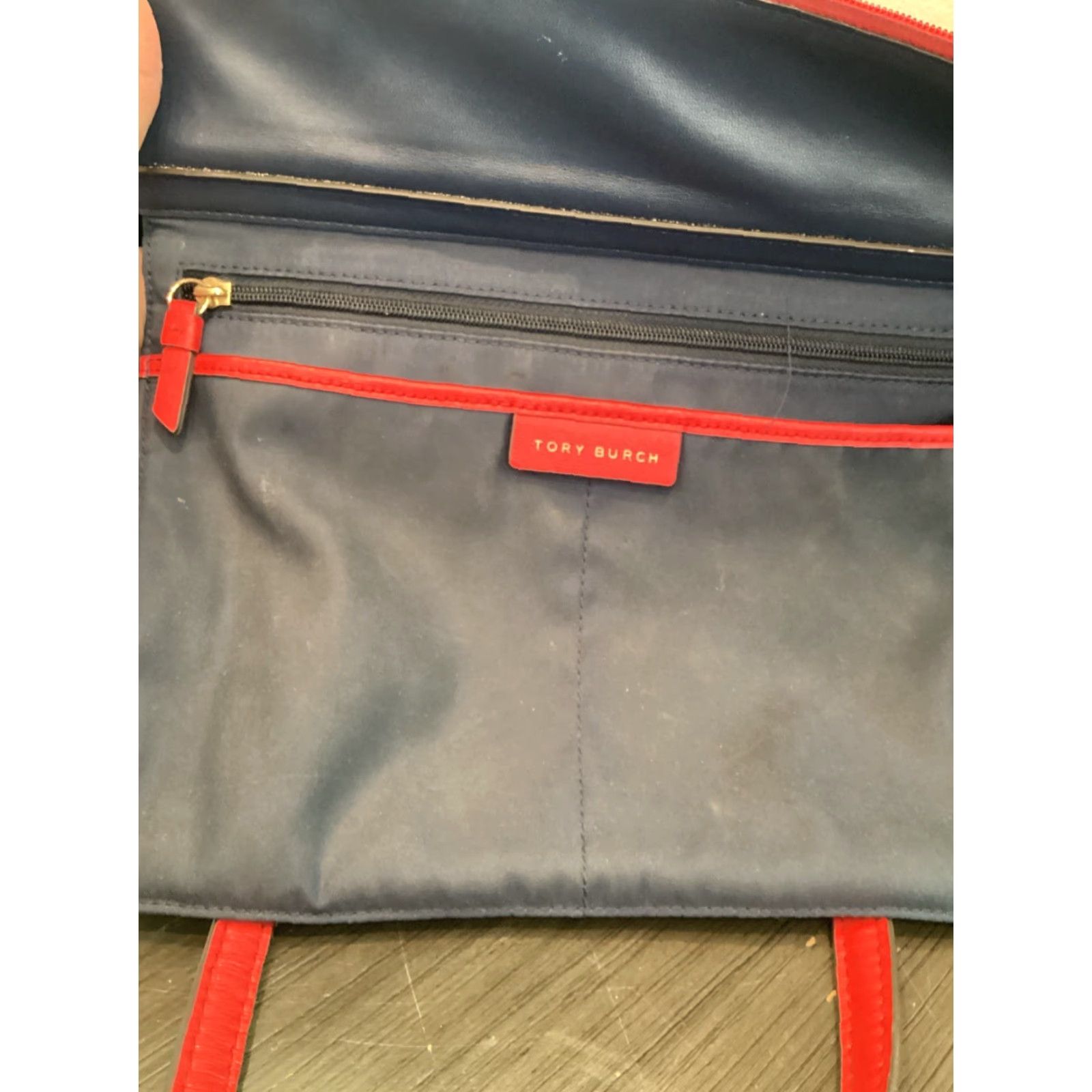 Tory Burch Tory Burch Parker Tote Red Leather Medium Women’s Bag Purse - Zip, Gold Hardware, Canvas/Leather Lining Size ONE SIZE - 6 Thumbnail